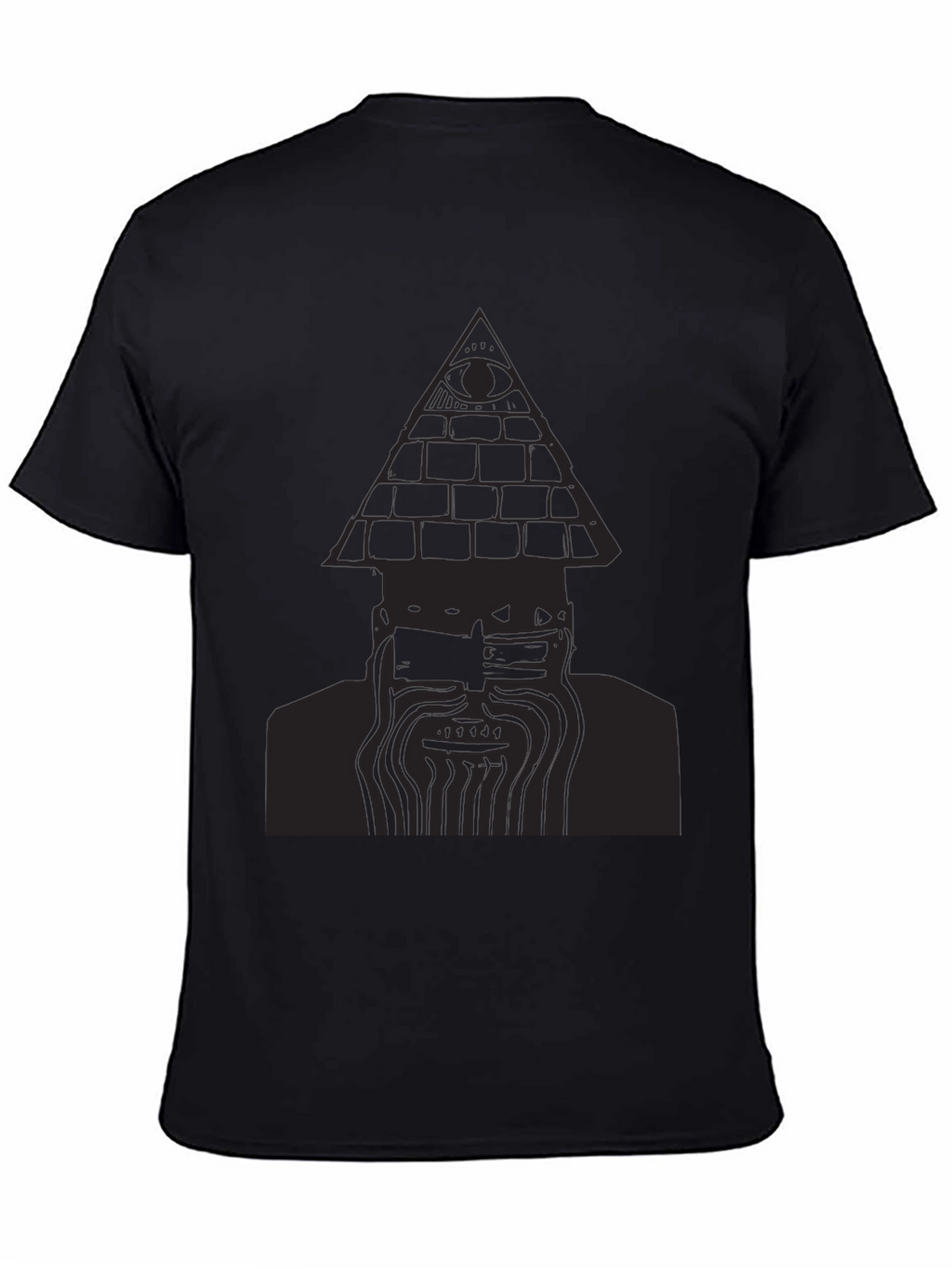 Mens Black T-Shirt with Pyramid Eye Design