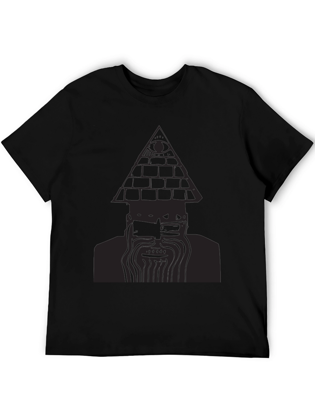 Mens Black T-Shirt with Pyramid Eye Design