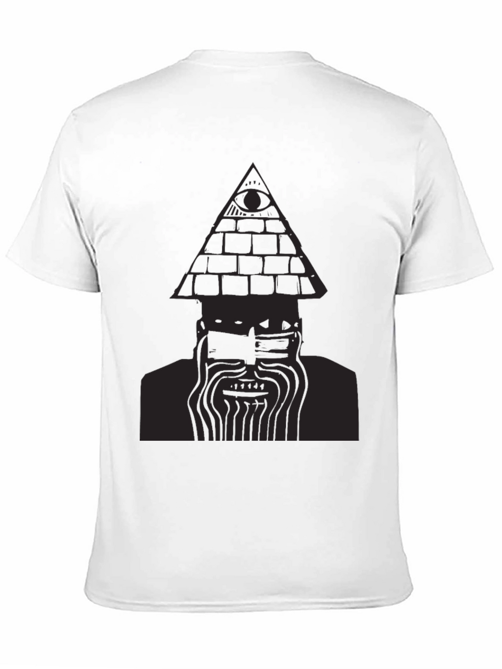 Mens Black T-Shirt with Pyramid Eye Design