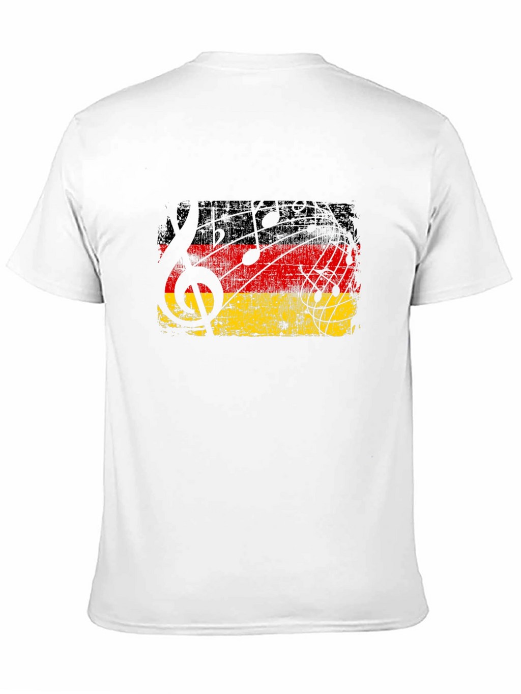 German Flag Music Notes Black T-Shirt