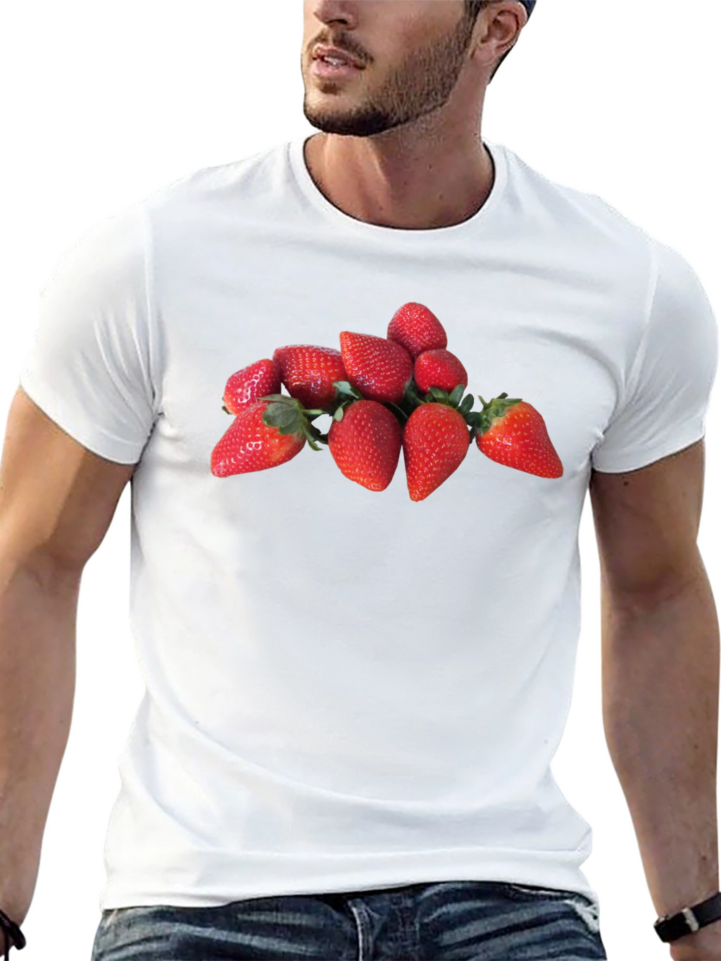Strawberry Fruit Print T-Shirt
