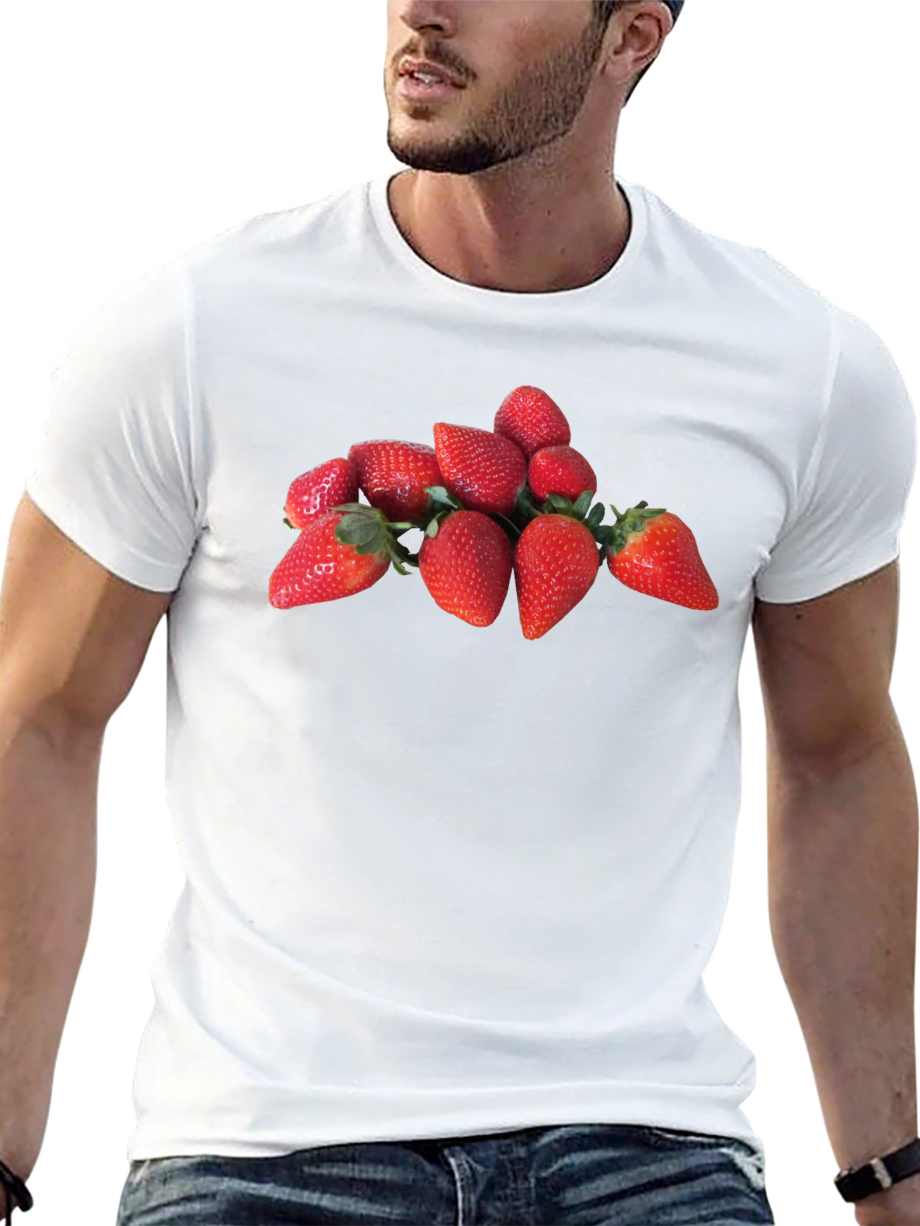 Strawberry Fruit Print T-Shirt