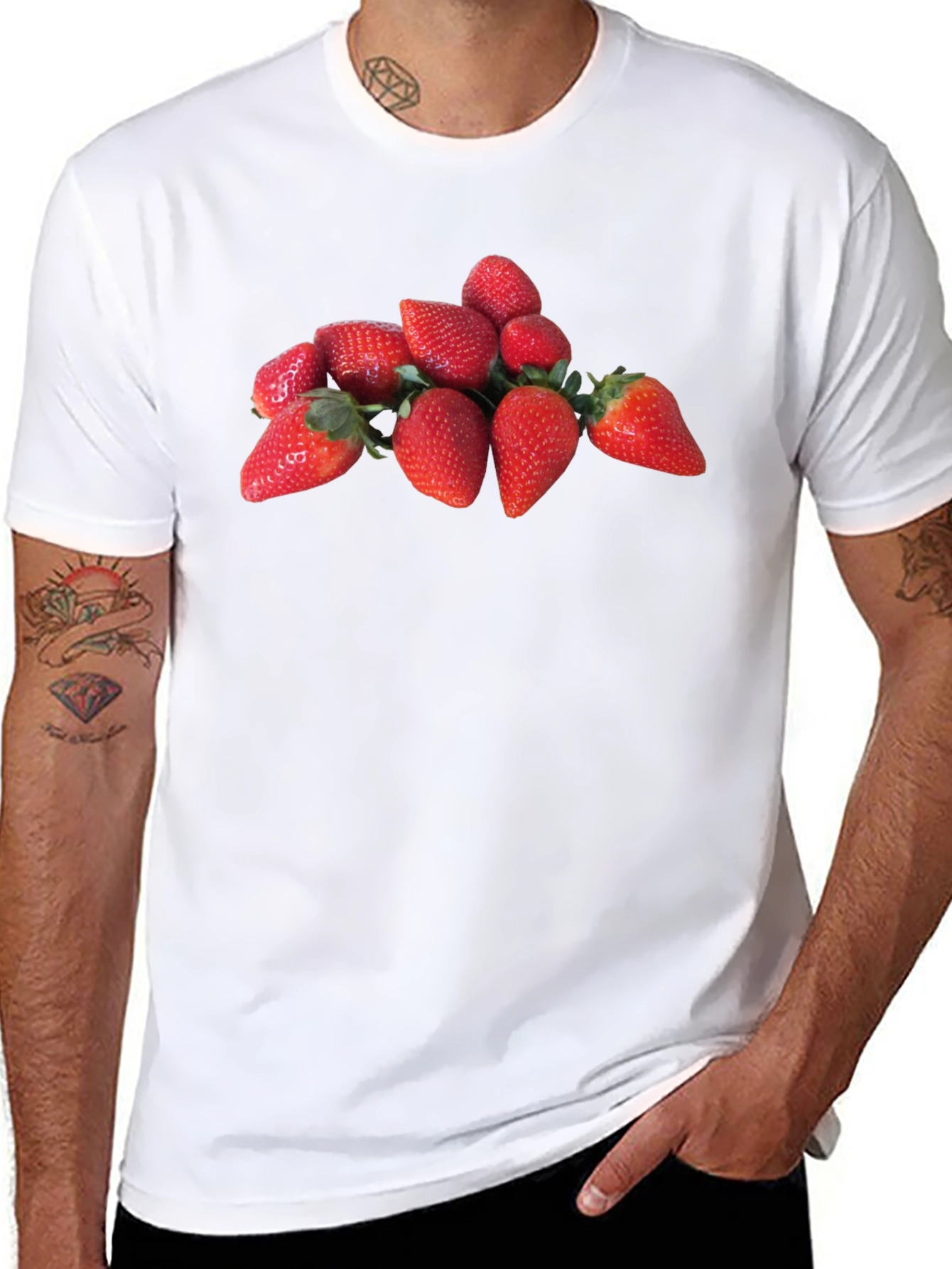 Strawberry Fruit Print T-Shirt