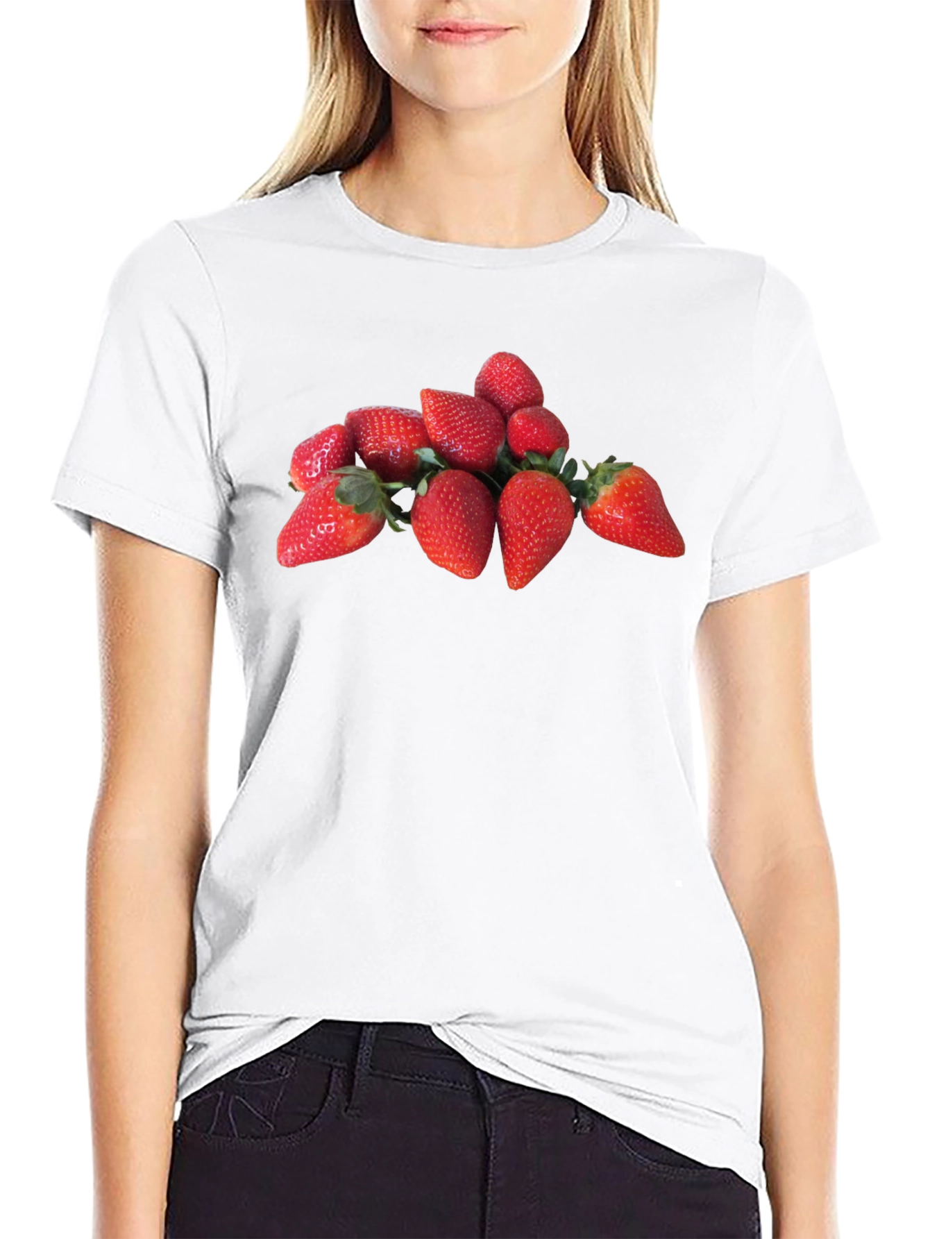 Strawberry Fruit Print T-Shirt