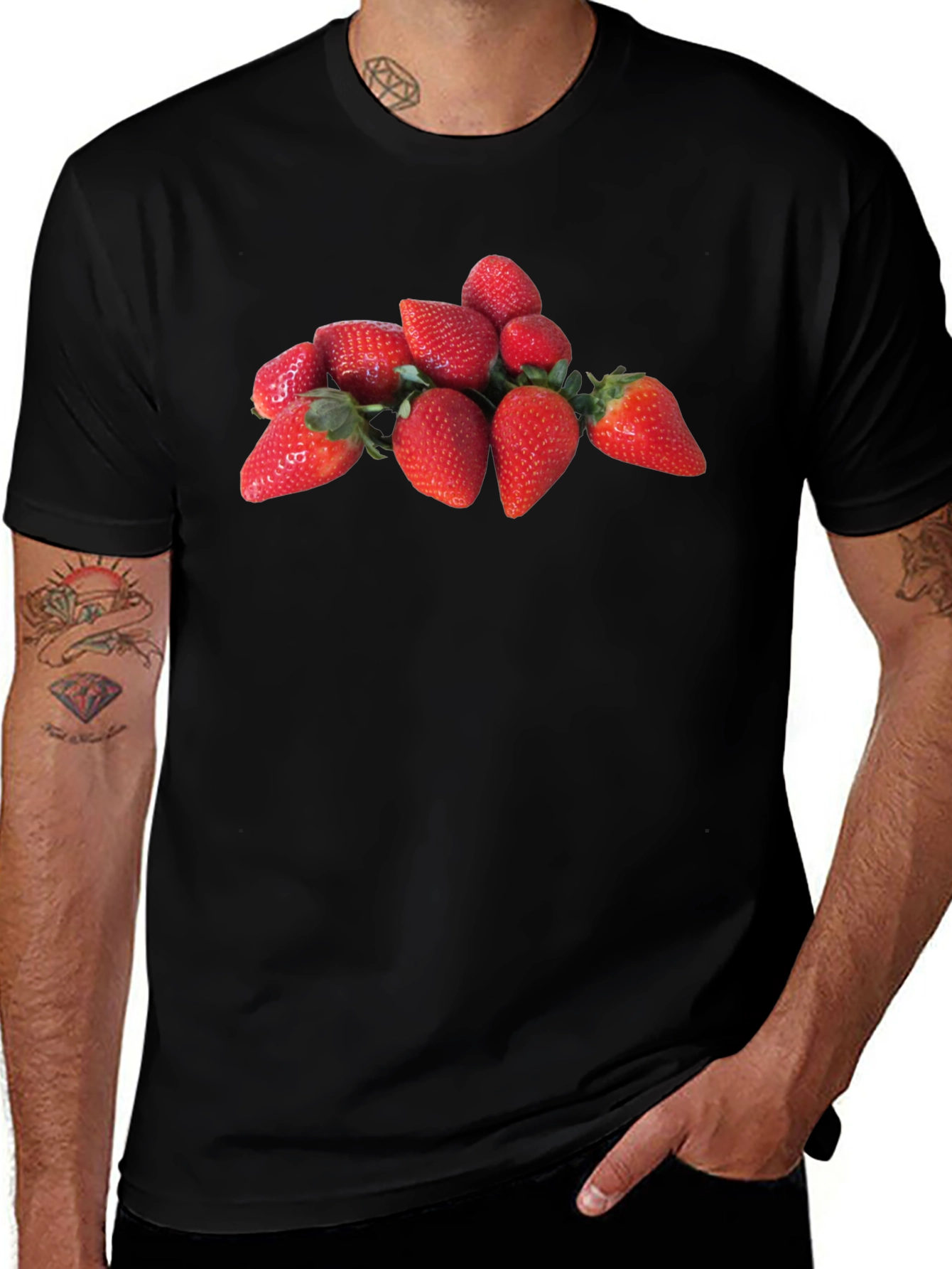 Strawberry Fruit Print T-Shirt