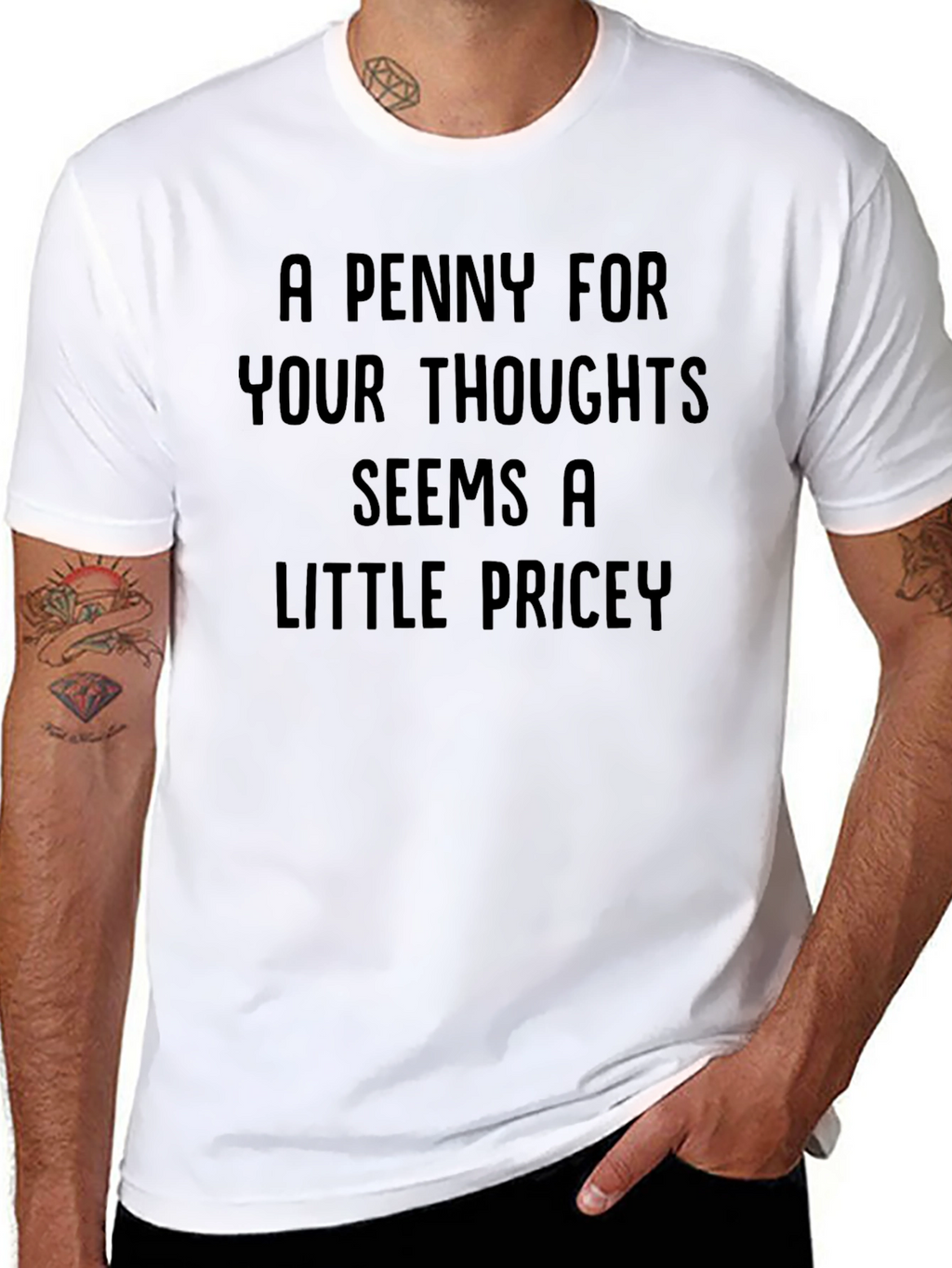 Funny A Penny For Your Thoughts Graphic Tee