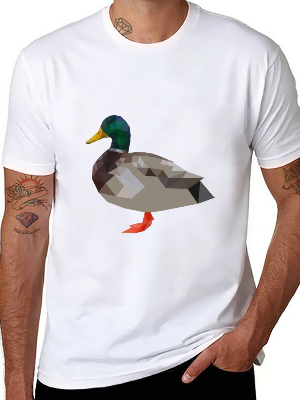 Geometric Duck Graphic T-Shirt