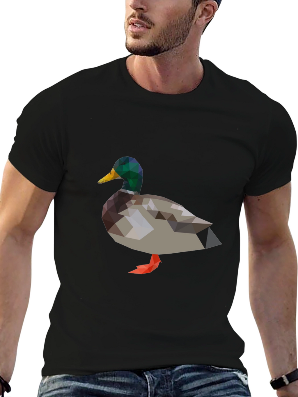 Geometric Duck Graphic T-Shirt