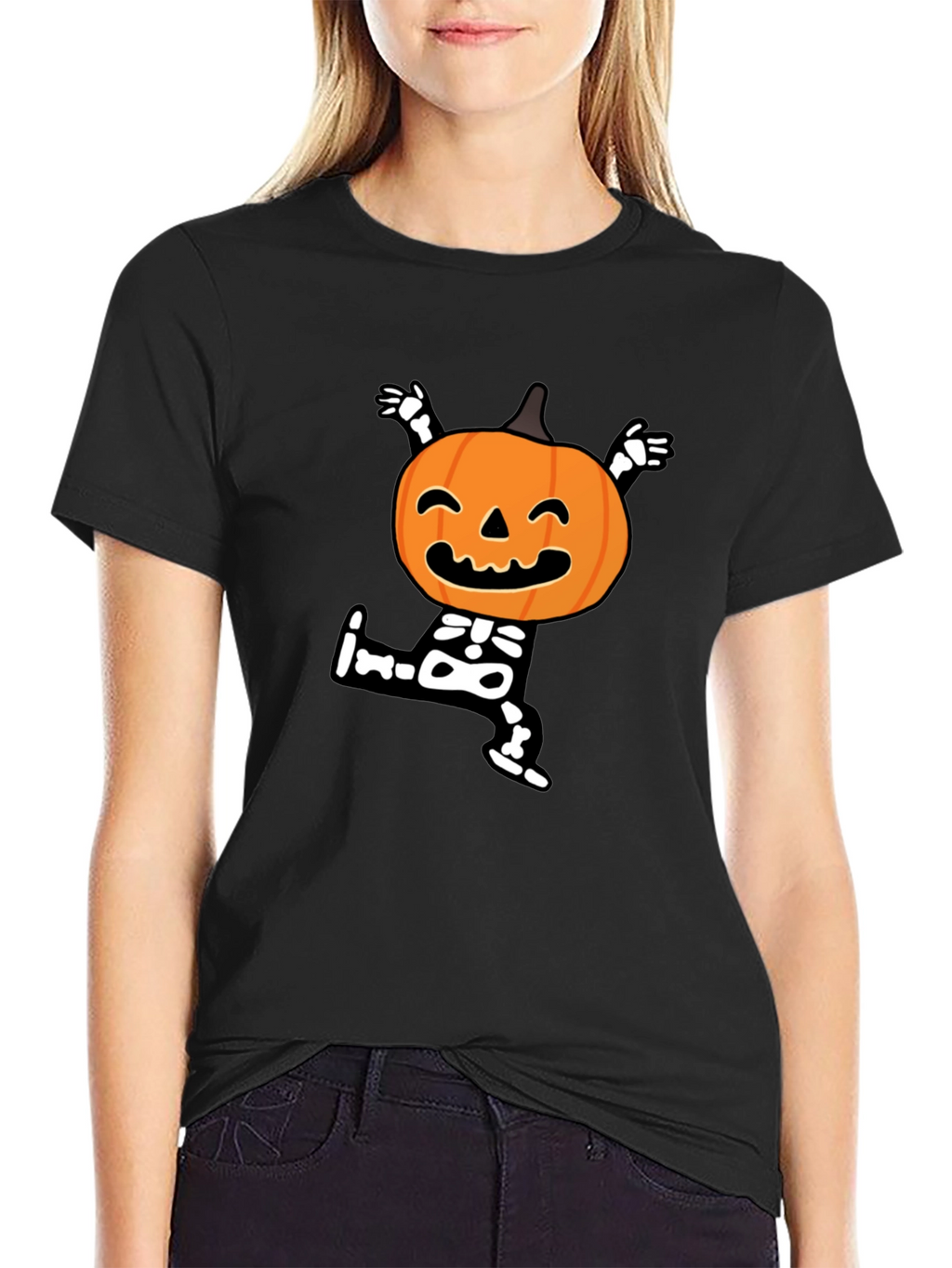 Halloween Pumpkin Skeleton T-Shirt