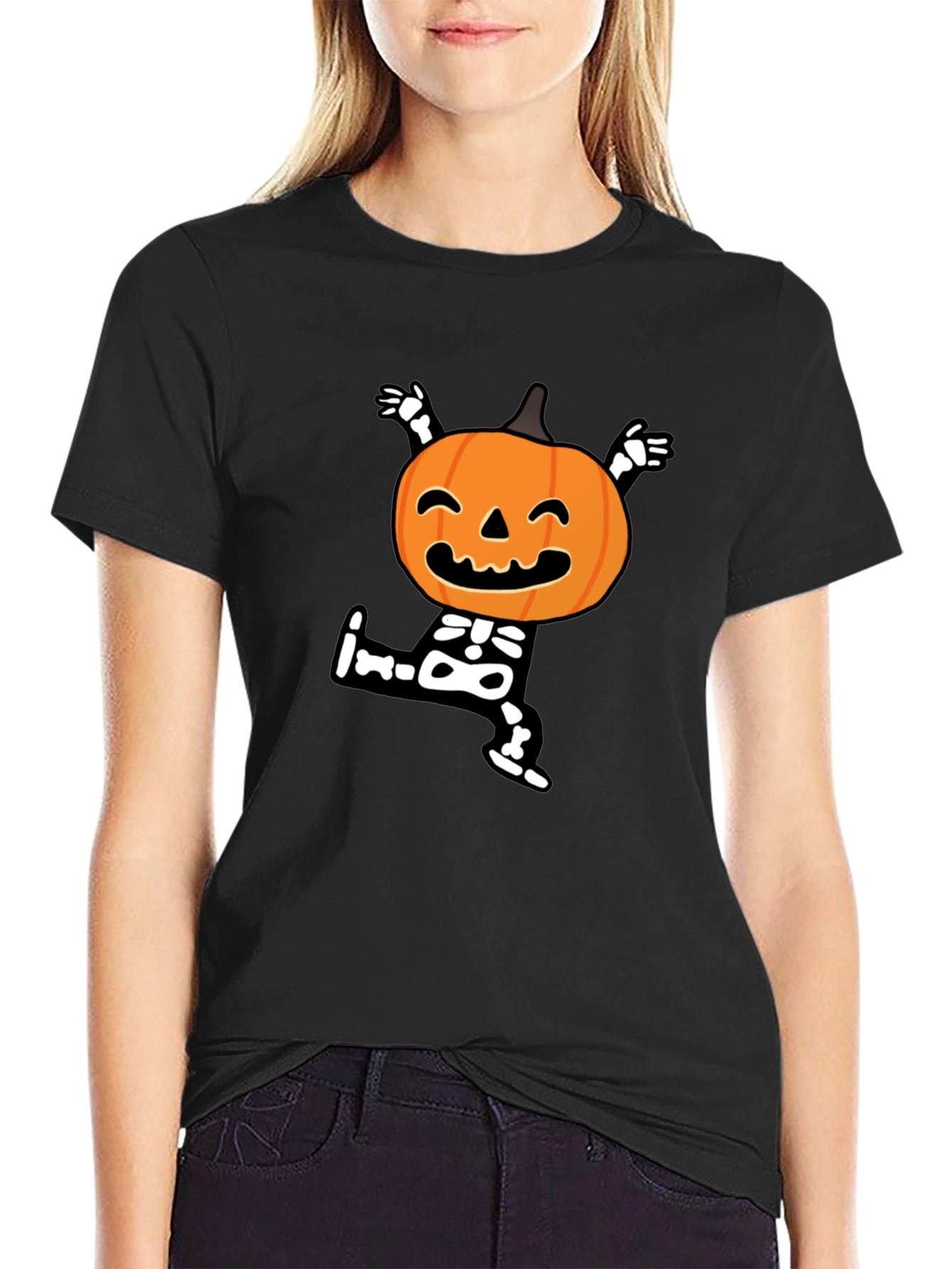 Halloween Pumpkin Skeleton T-Shirt