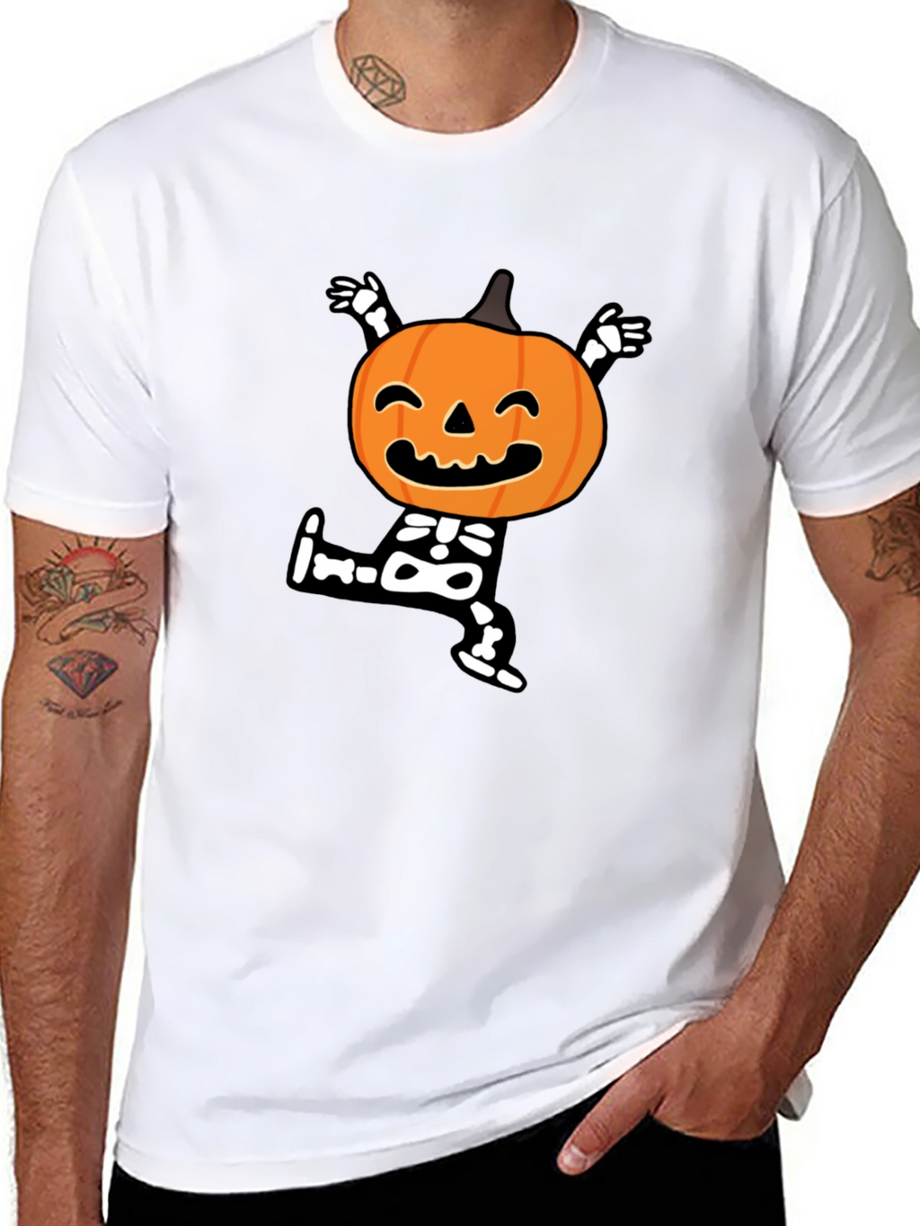 Halloween Pumpkin Skeleton T-Shirt