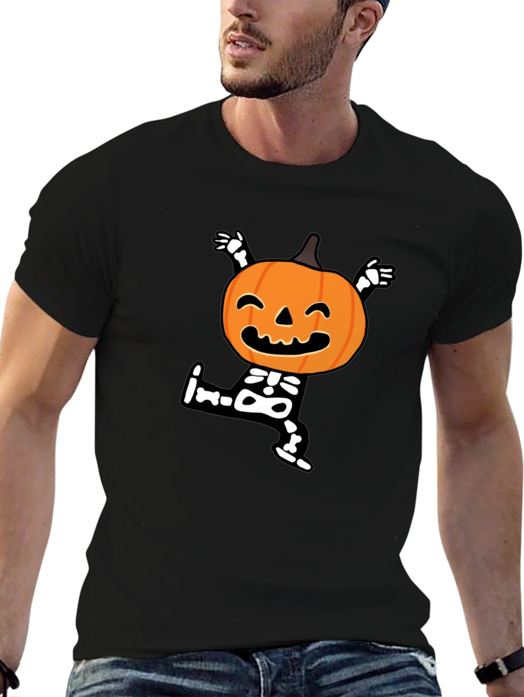Halloween Pumpkin Skeleton T-Shirt