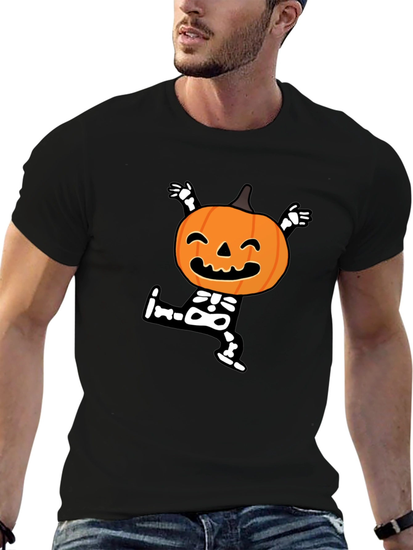 Halloween Pumpkin Skeleton T-Shirt