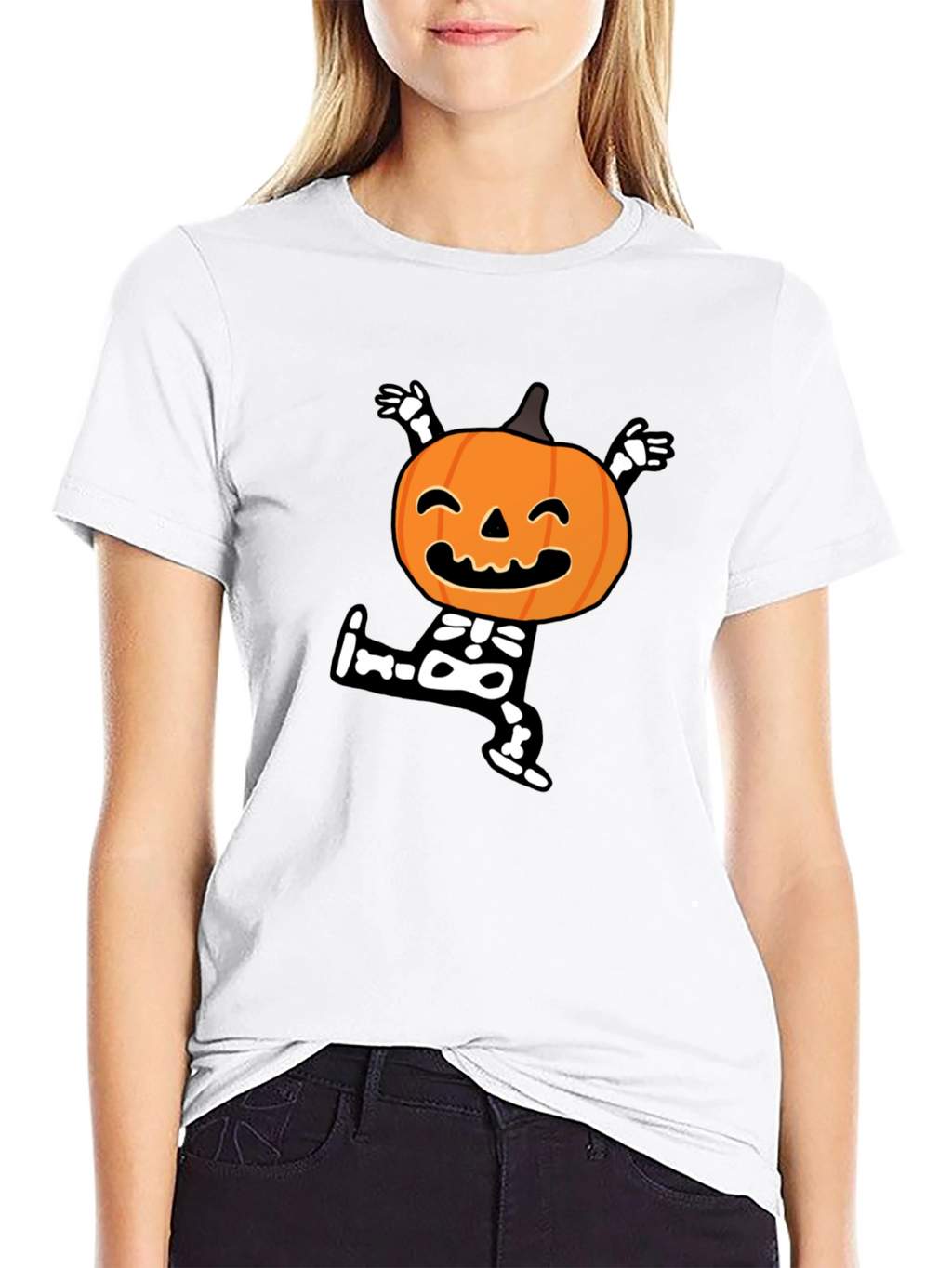 Halloween Pumpkin Skeleton T-Shirt