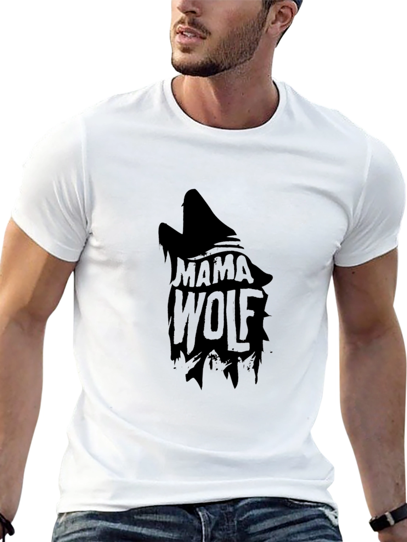 Mama Wolf Graphic Tee - Stylish Black T-Shirt
