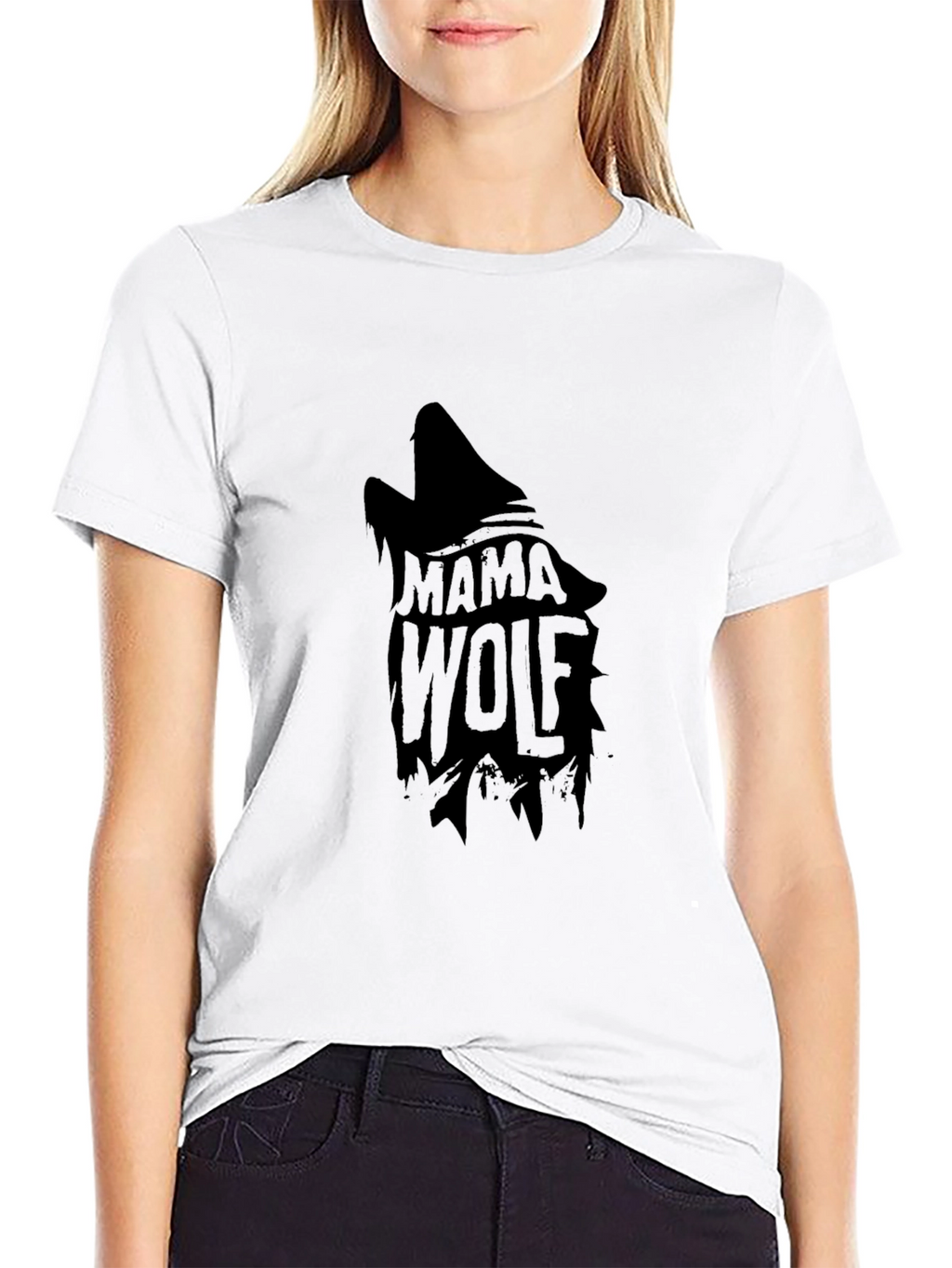Mama Wolf Graphic Tee - Stylish Black T-Shirt