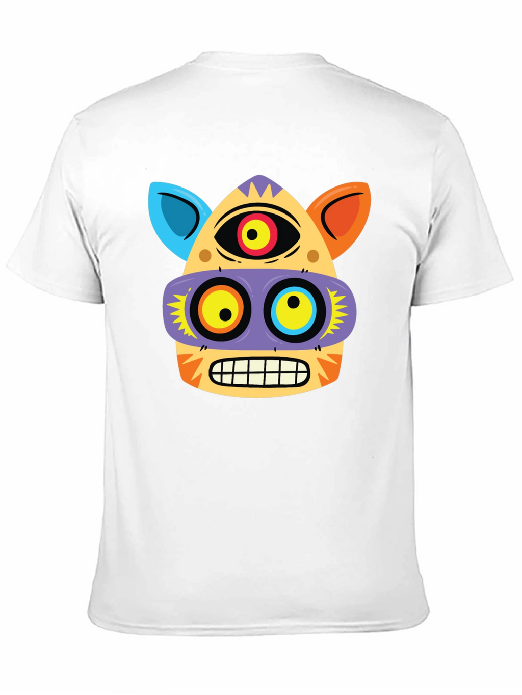 Funky Face Graphic Tee - Black Cotton Blend