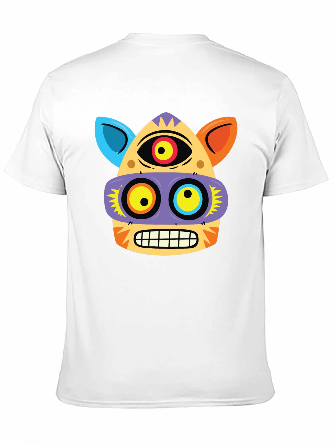 Funky Face Graphic Tee - Black Cotton Blend