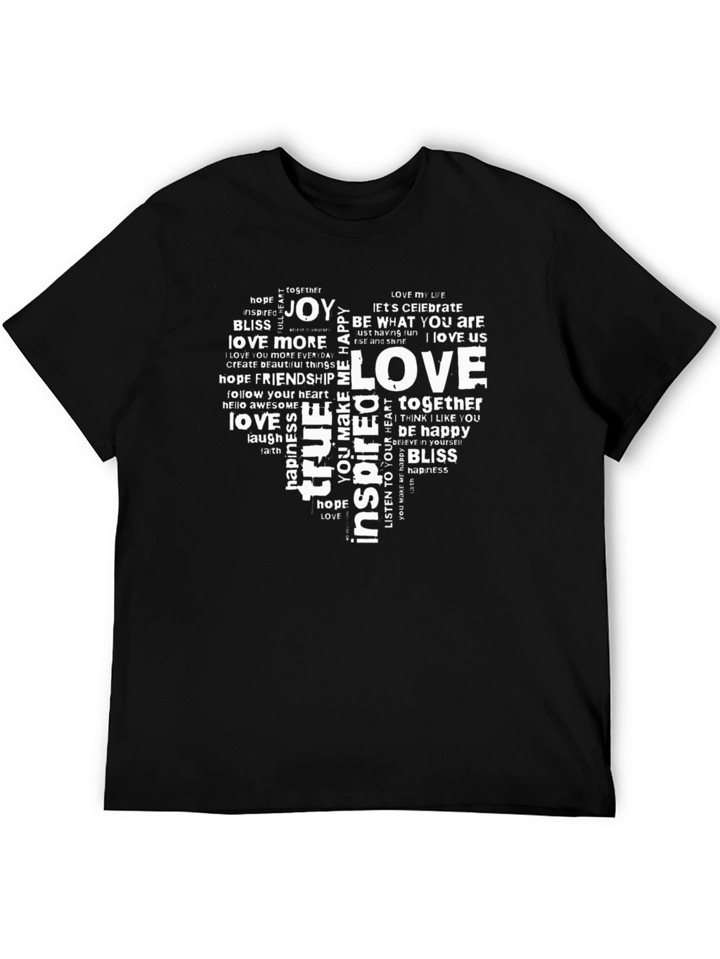 Love Word Art Heart Graphic T-Shirt