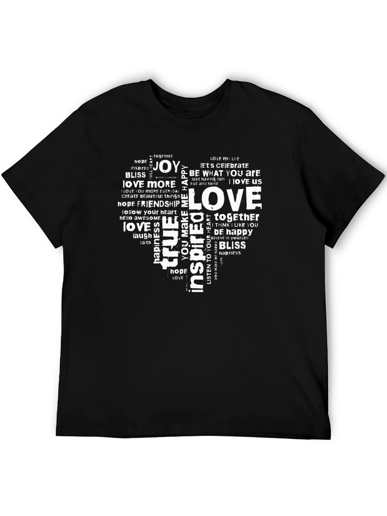 Love Word Art Heart Graphic T-Shirt