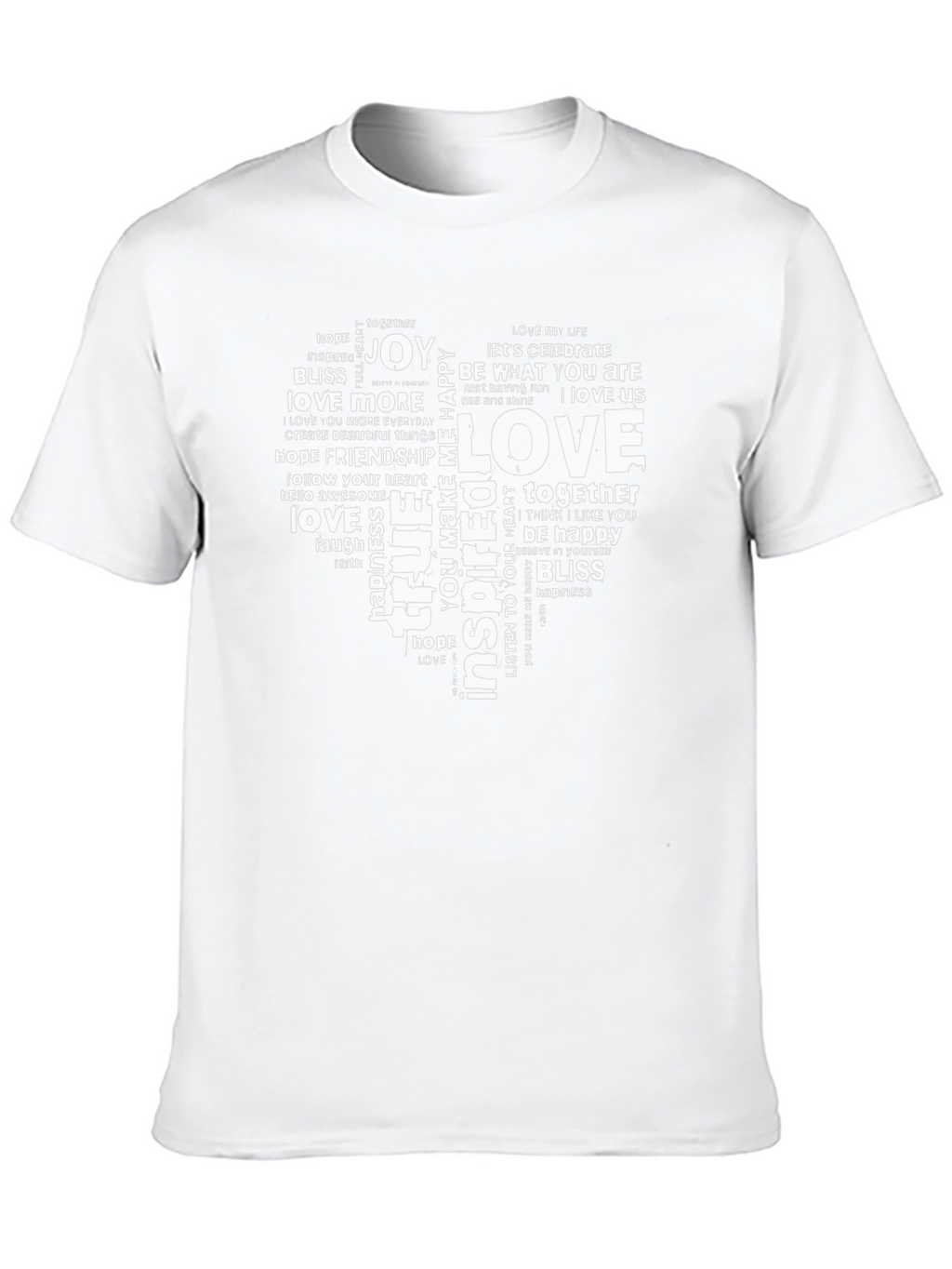 Love Word Art Heart Graphic T-Shirt