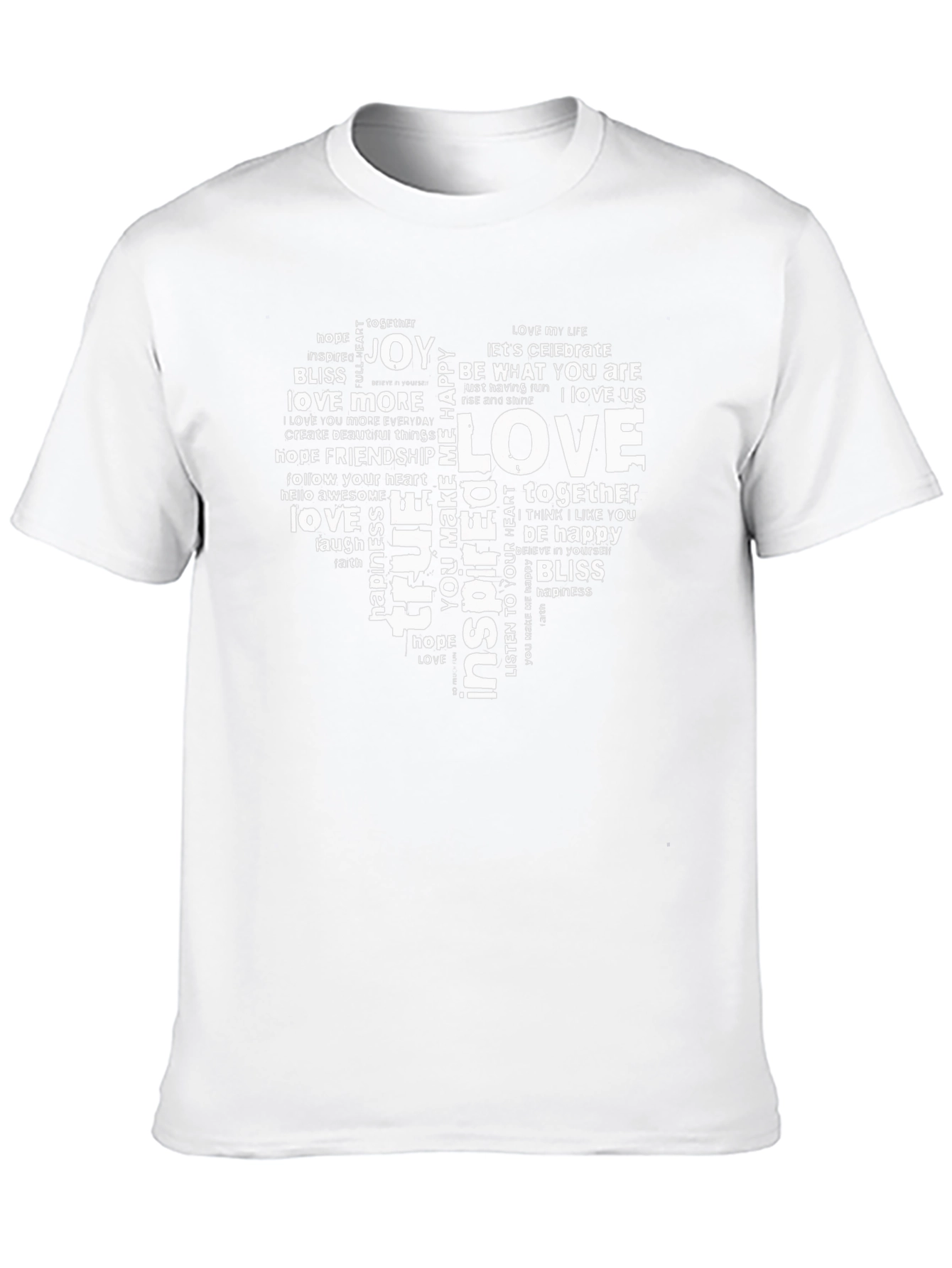 Love Word Art Heart Graphic T-Shirt