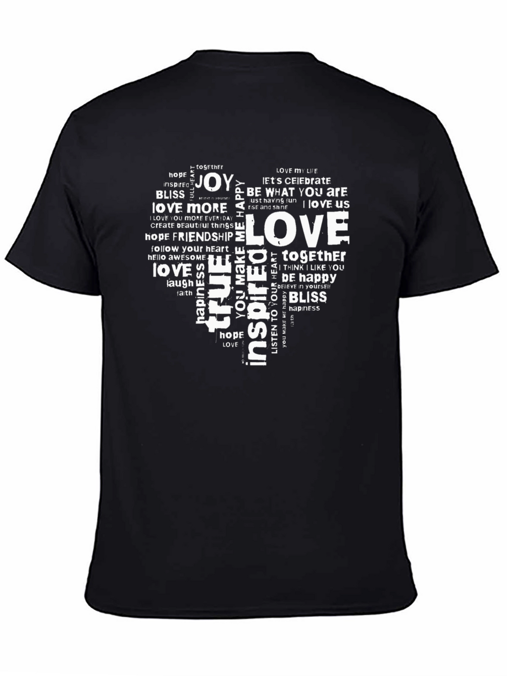 Love Word Art Heart Graphic T-Shirt