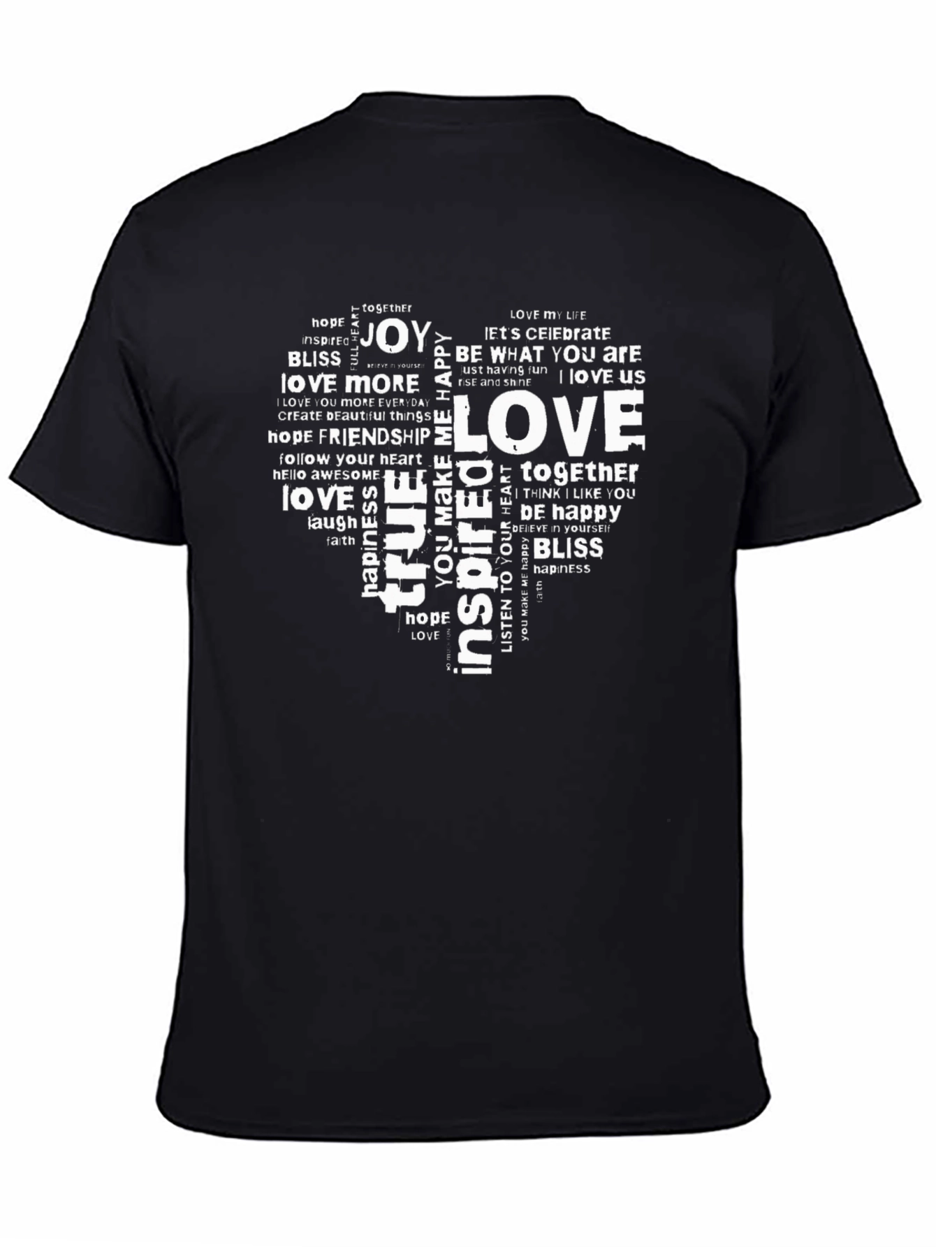 Love Word Art Heart Graphic T-Shirt