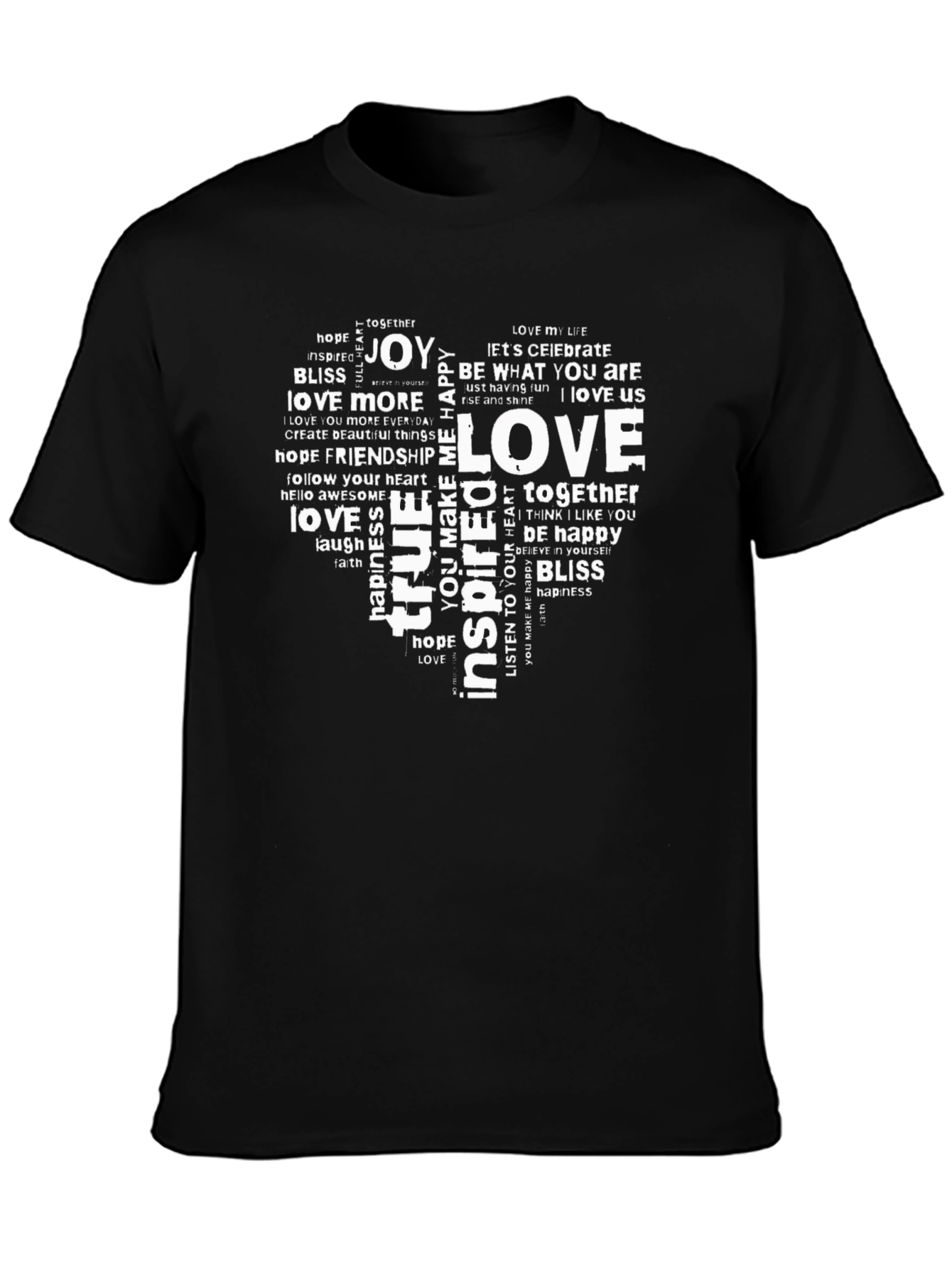 Love Word Art Heart Graphic T-Shirt