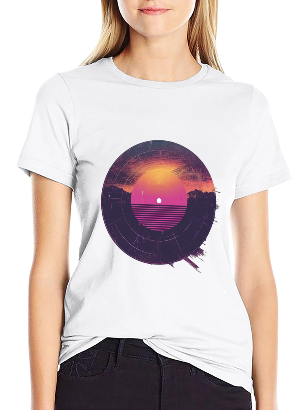 Retro Sunset Vinyl Record Graphic Tee