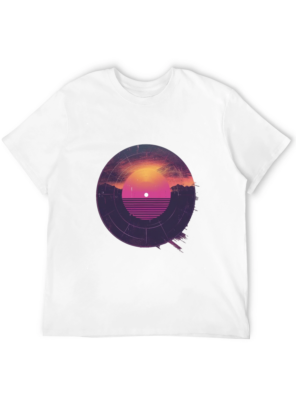 Retro Sunset Vinyl Record Graphic Tee