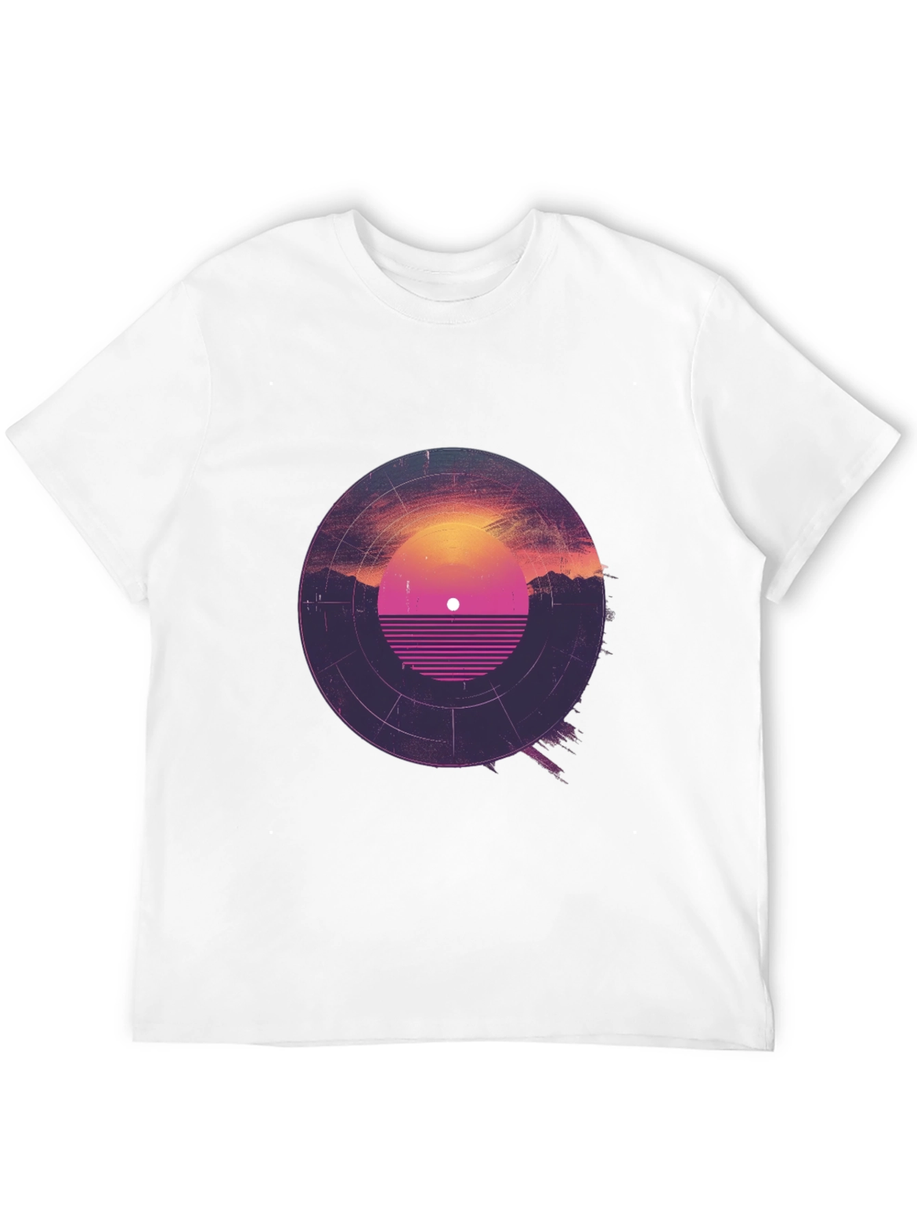 Retro Sunset Vinyl Record Graphic Tee