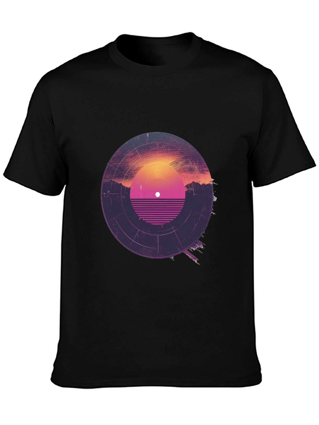 Retro Sunset Vinyl Record Graphic Tee