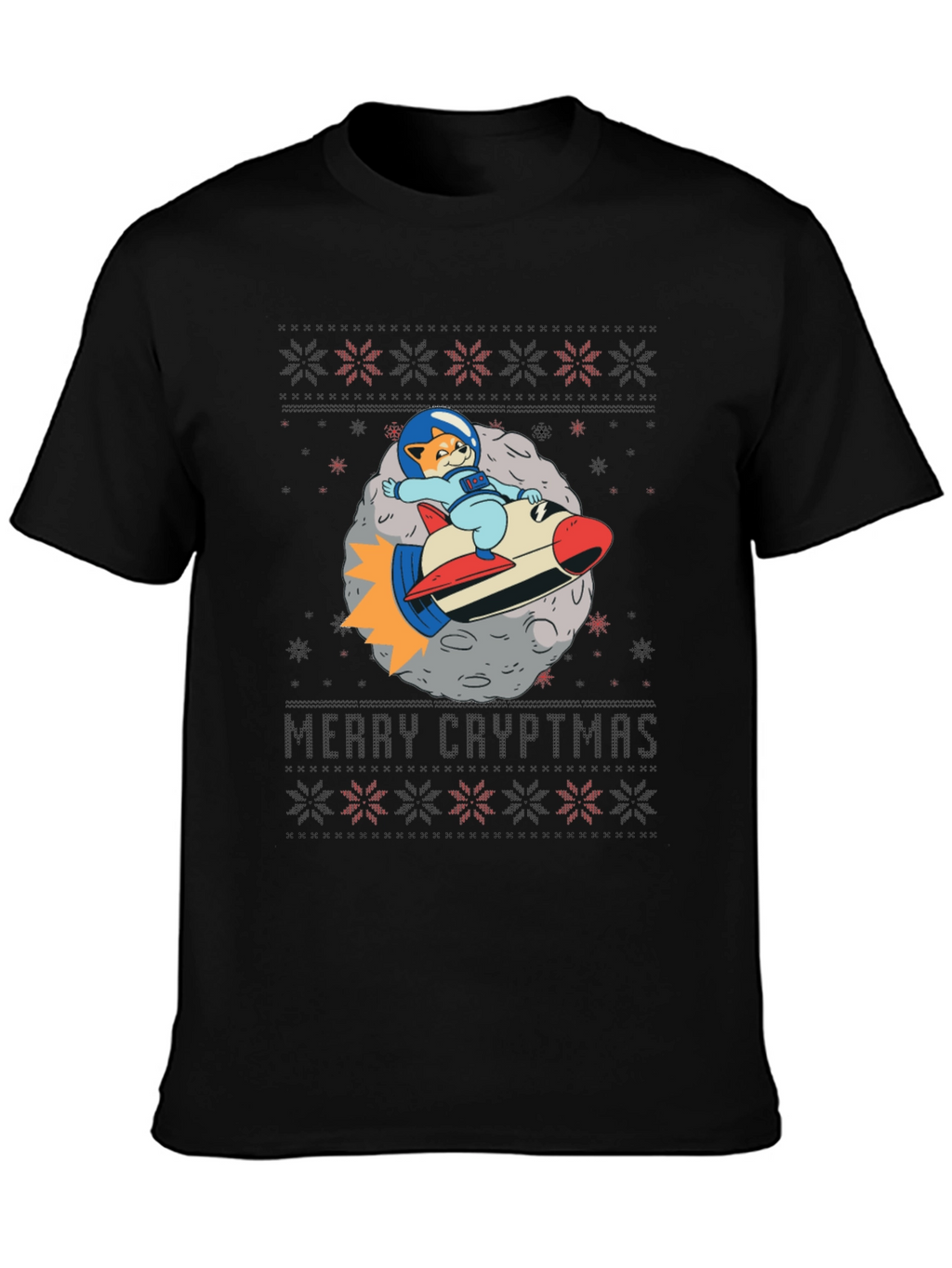 Merry Cryptmas Cat Astronaut T-Shirt