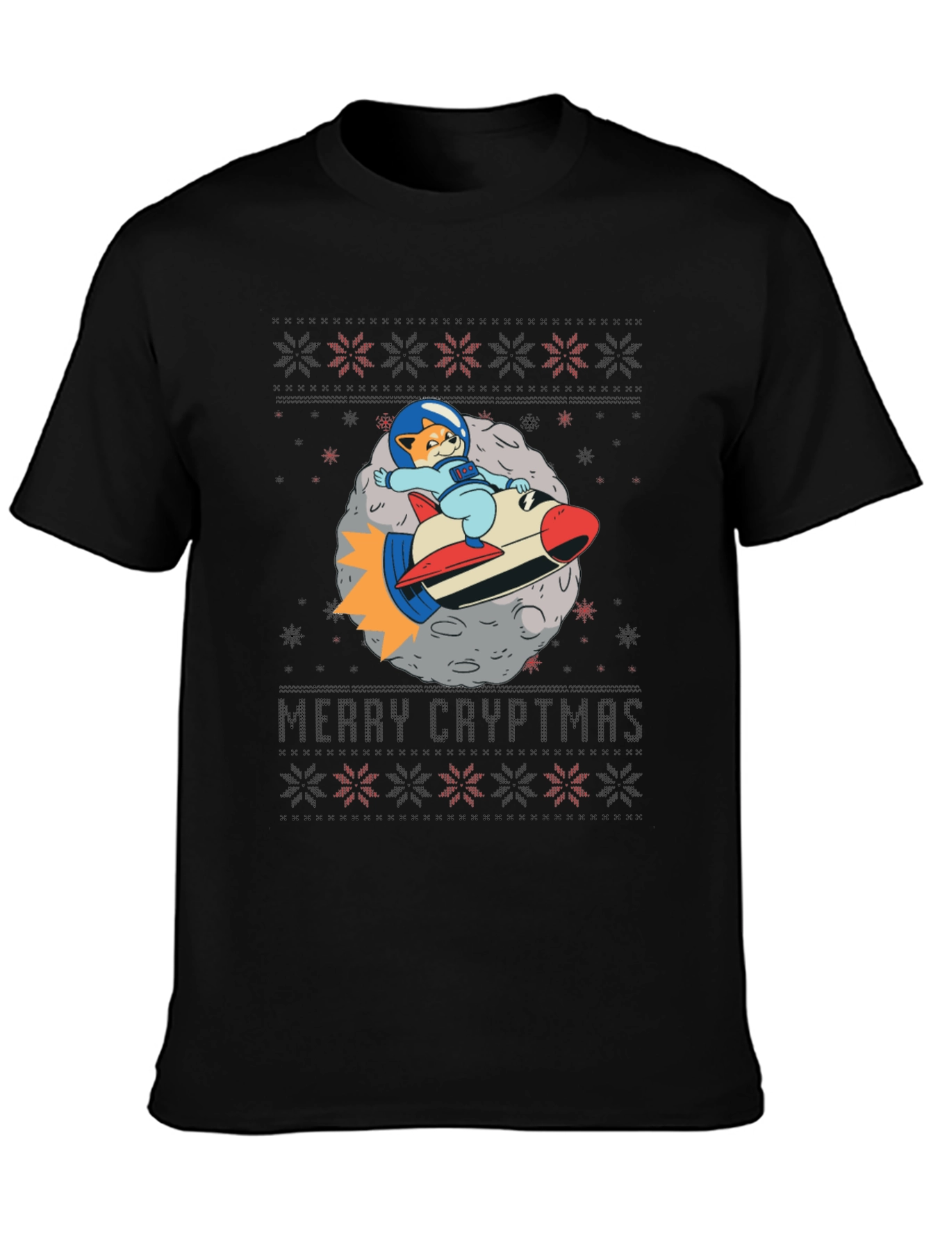 Merry Cryptmas Cat Astronaut T-Shirt