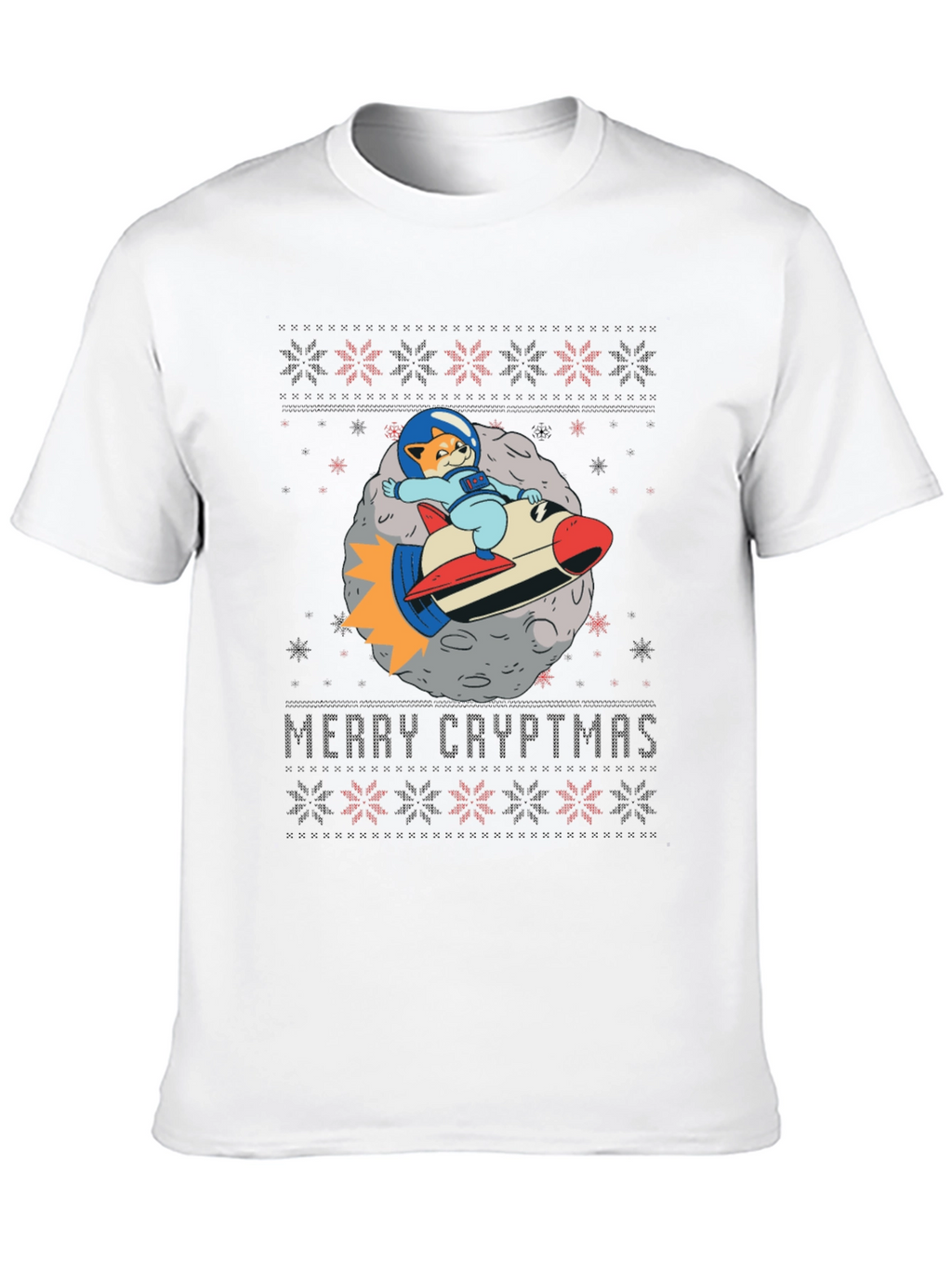 Merry Cryptmas Cat Astronaut T-Shirt
