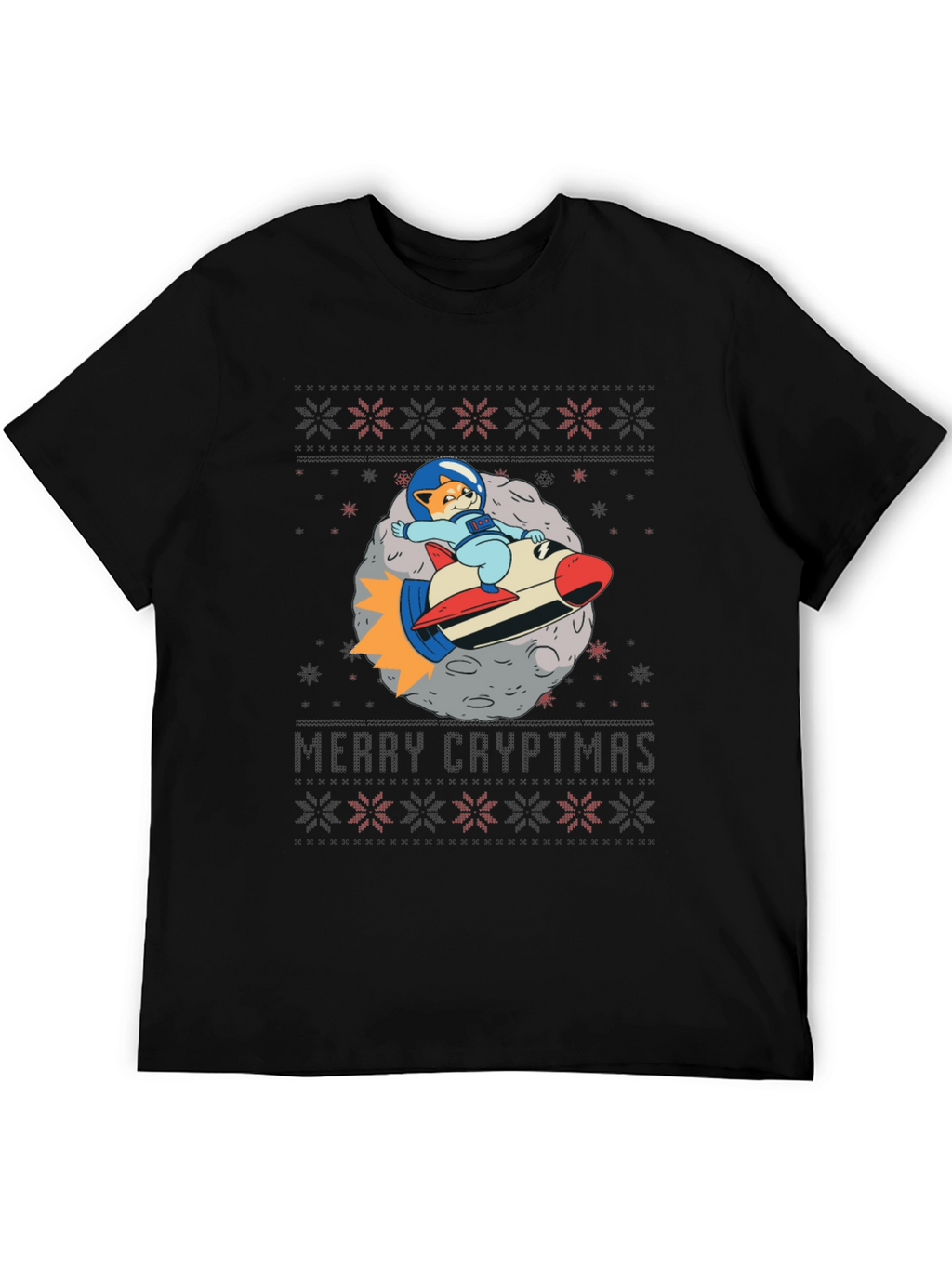 Merry Cryptmas Cat Astronaut T-Shirt