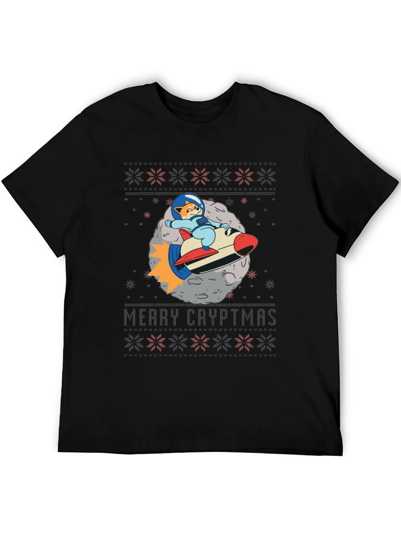 Merry Cryptmas Cat Astronaut T-Shirt