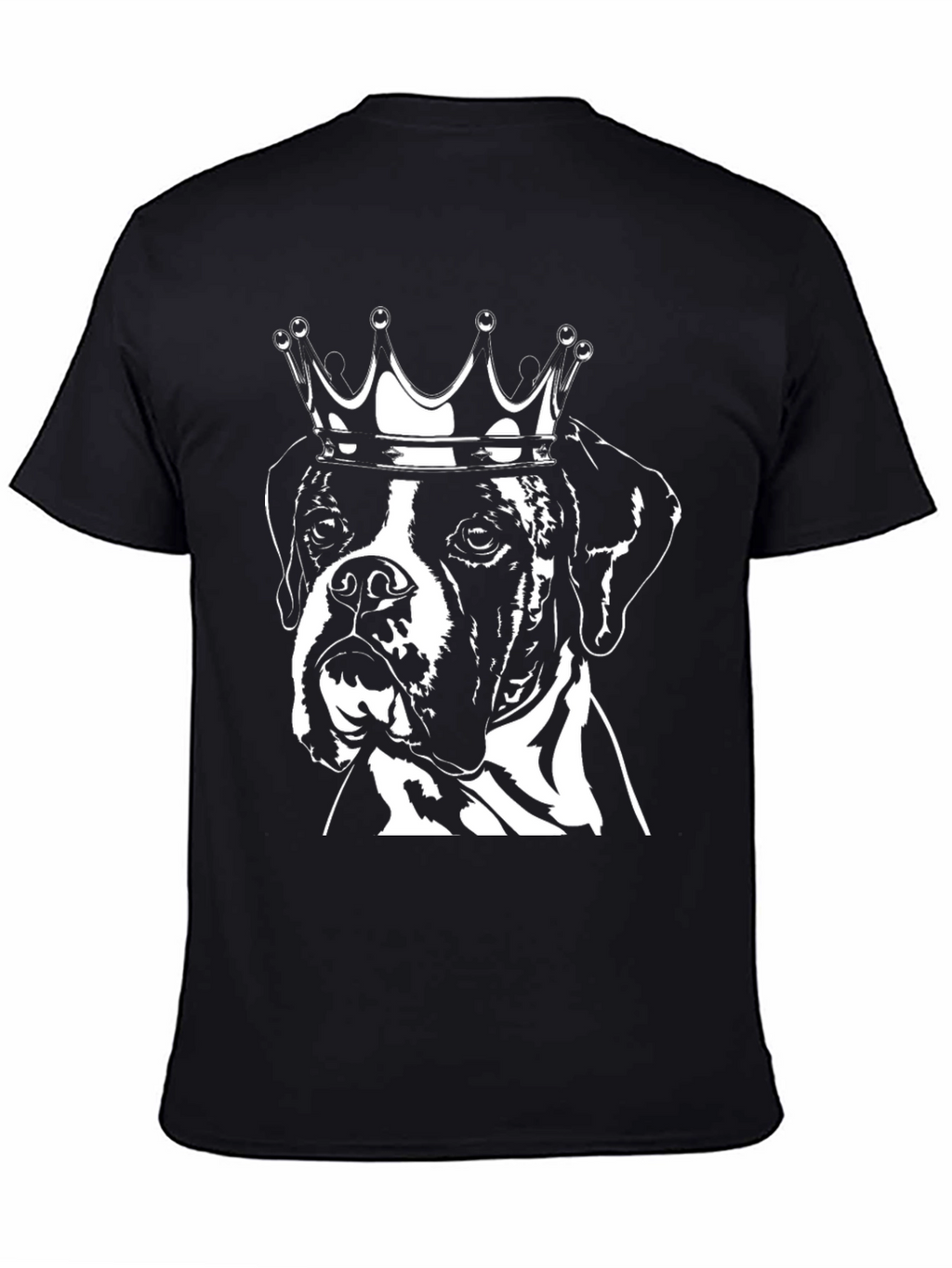 King Dog T-Shirt - Black Crew Neck Boxer Tee