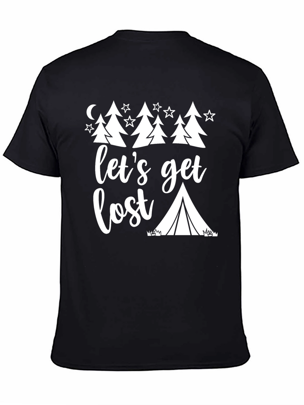 Lets Get Lost Camping Graphic Tee - Black