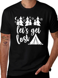 Lets Get Lost Camping Graphic Tee - Black