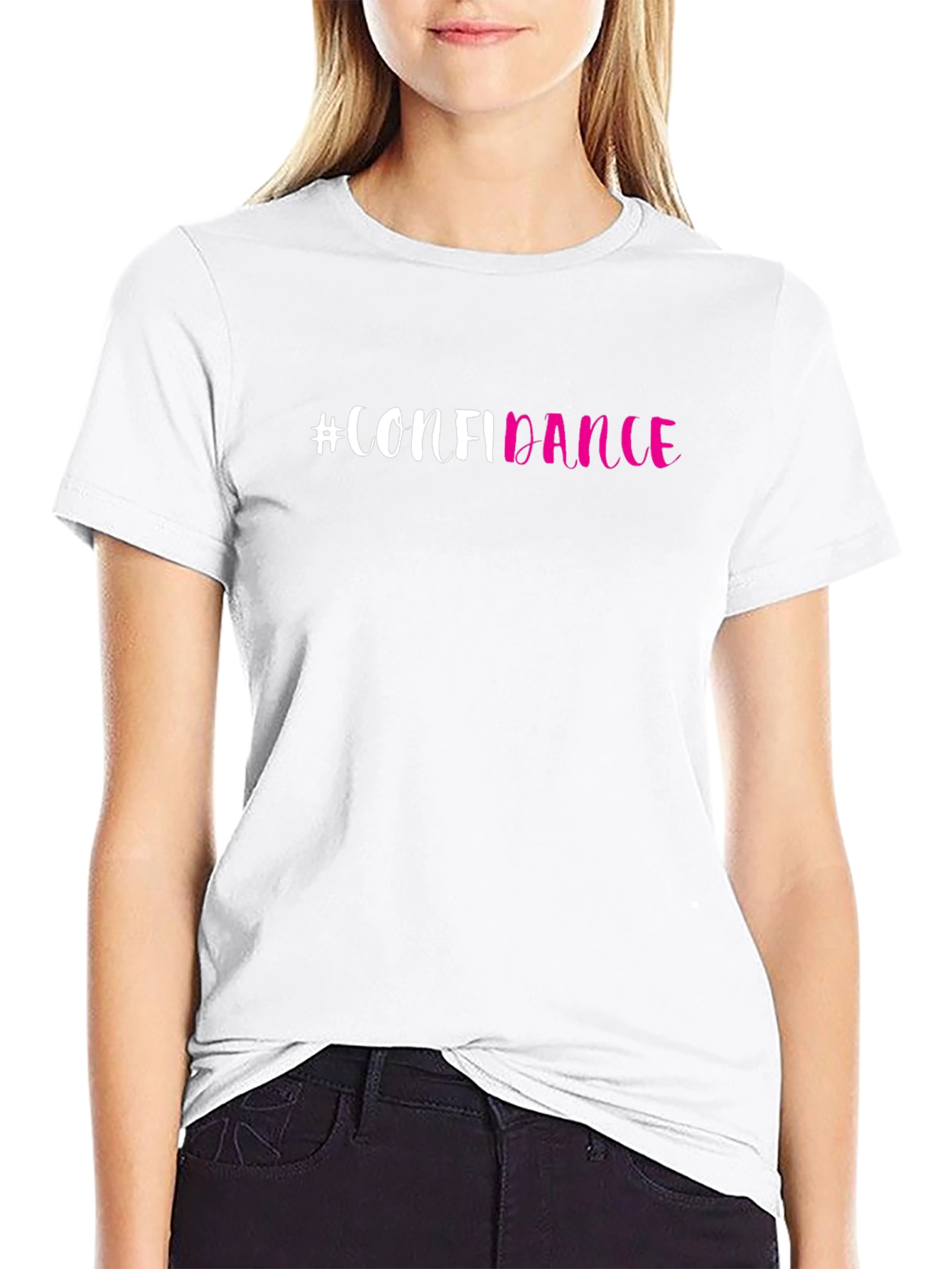 #Confidance Graphic Tee - Black Cotton Blend Shirt