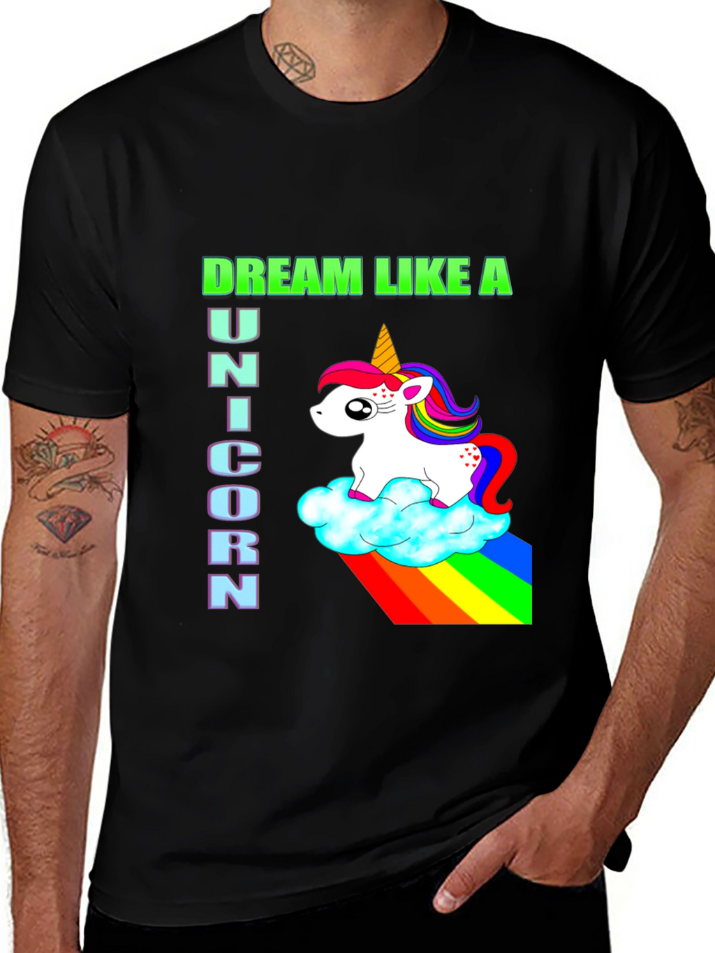 Dream Like a Unicorn Black T-Shirt