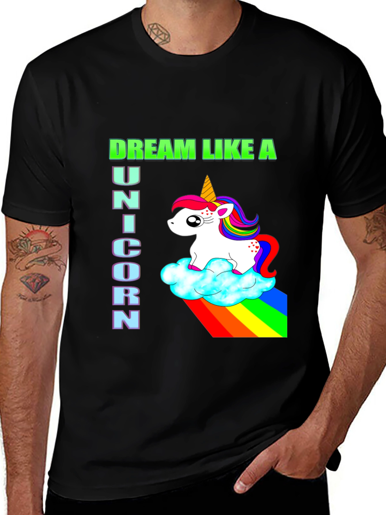 Dream Like a Unicorn Black T-Shirt