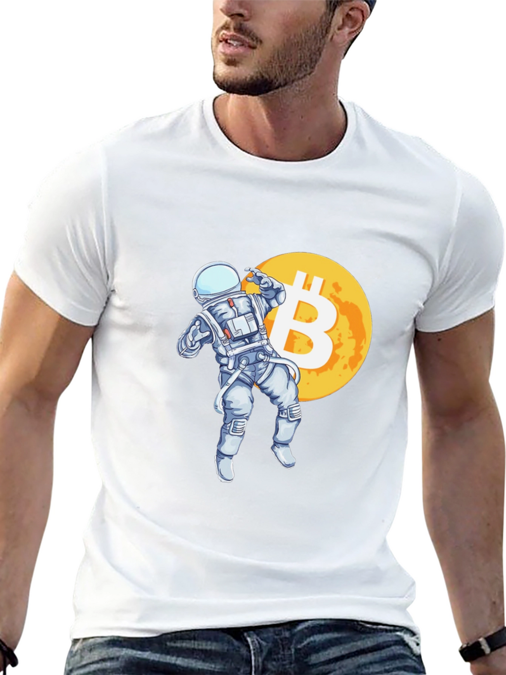 Bitcoin Astronaut T-Shirt - Crypto Moon Landing
