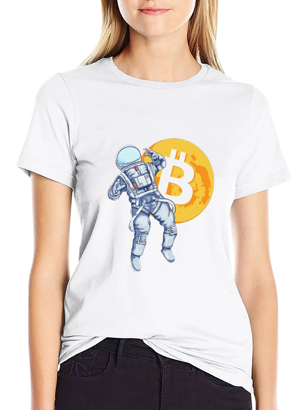Bitcoin Astronaut T-Shirt - Crypto Moon Landing