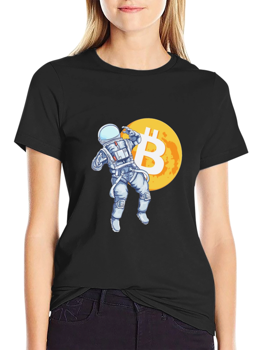 Bitcoin Astronaut T-Shirt - Crypto Moon Landing