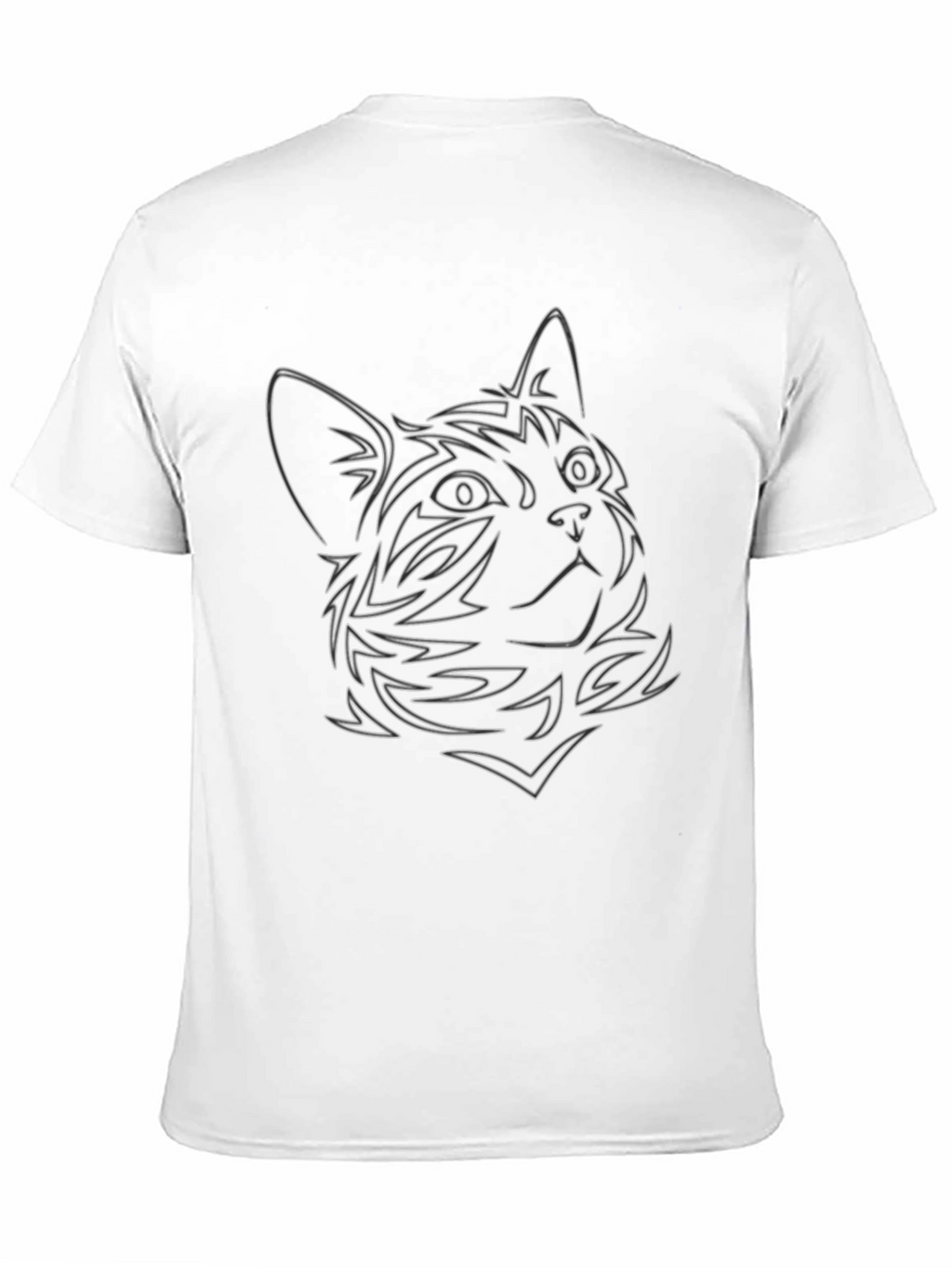 Cat Outline Graphic Black Tee