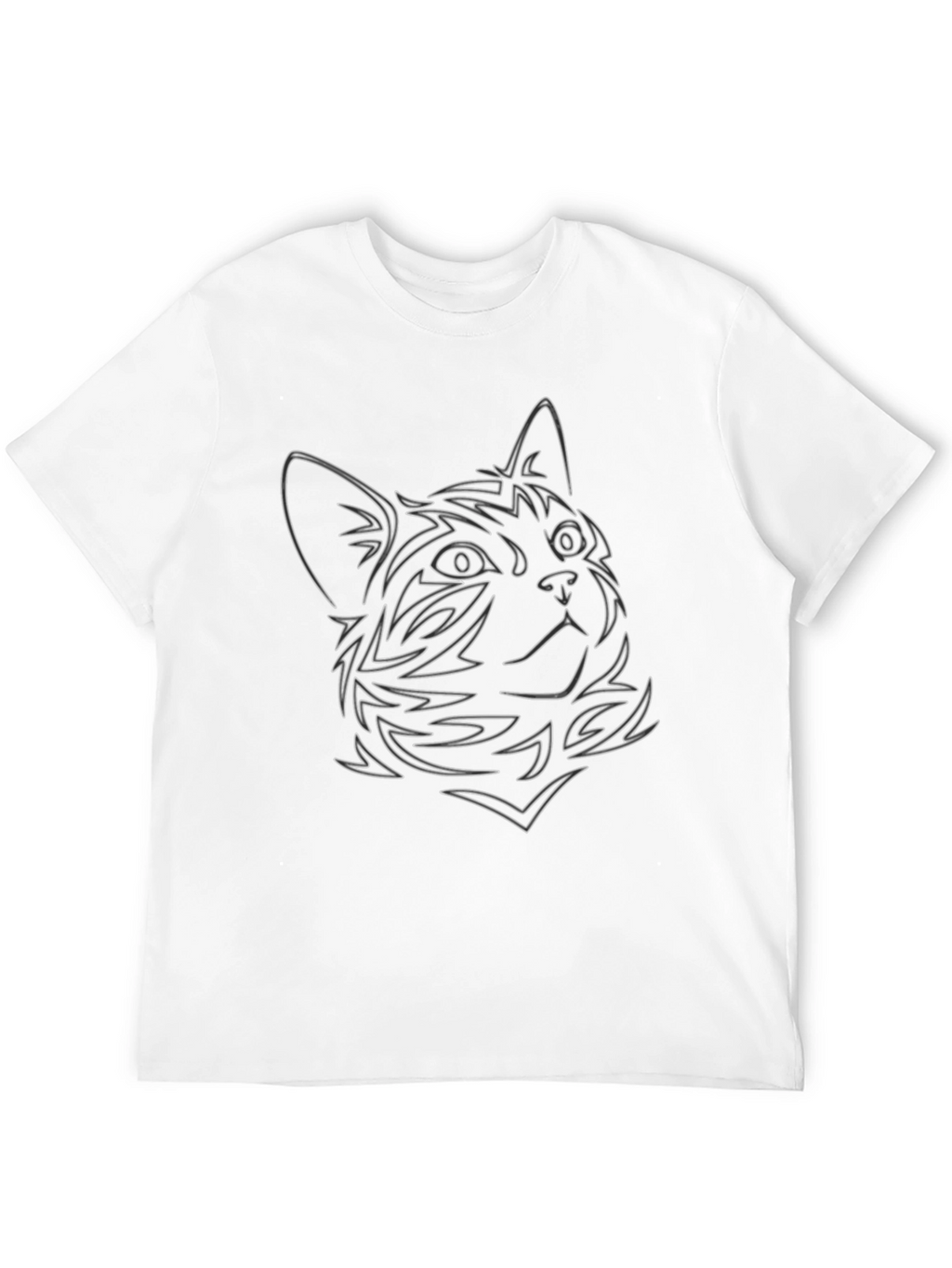 Cat Outline Graphic Black Tee