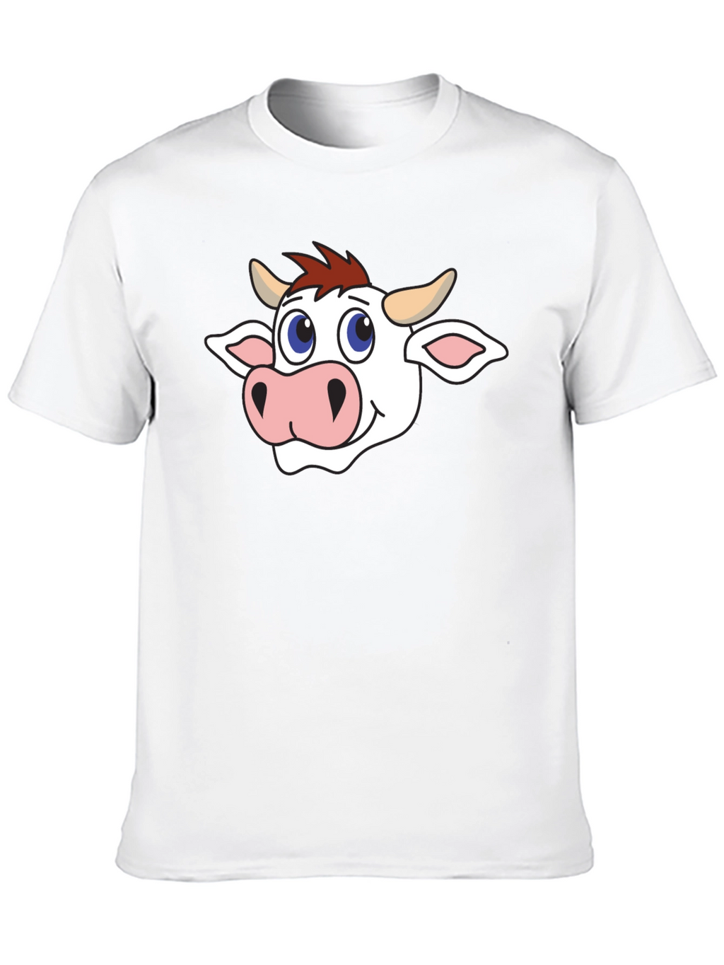 Cow Cartoon Graphic Black T-Shirt